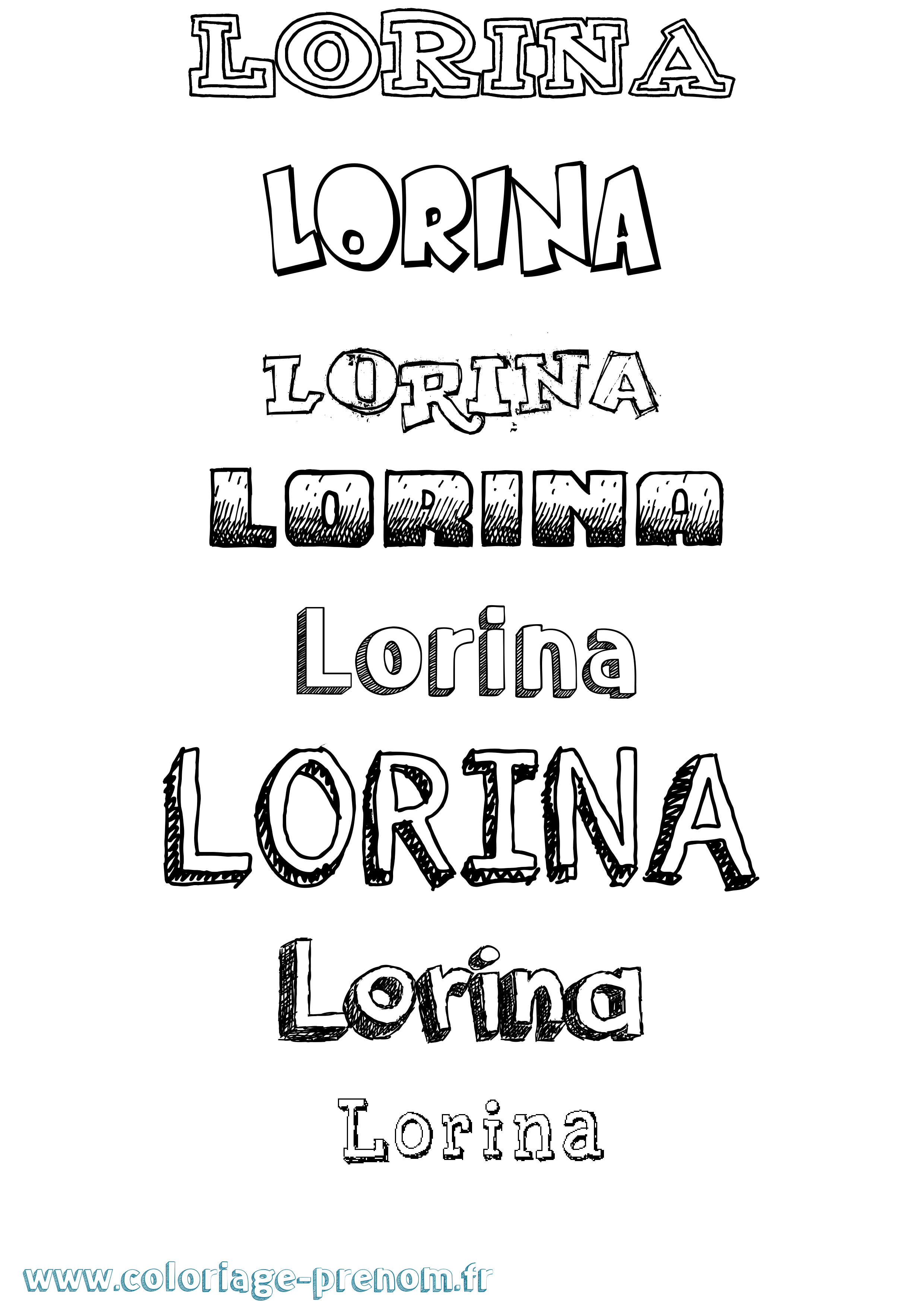 Coloriage Lorina Dessiné Coloriage prénom Lorina Dessiné