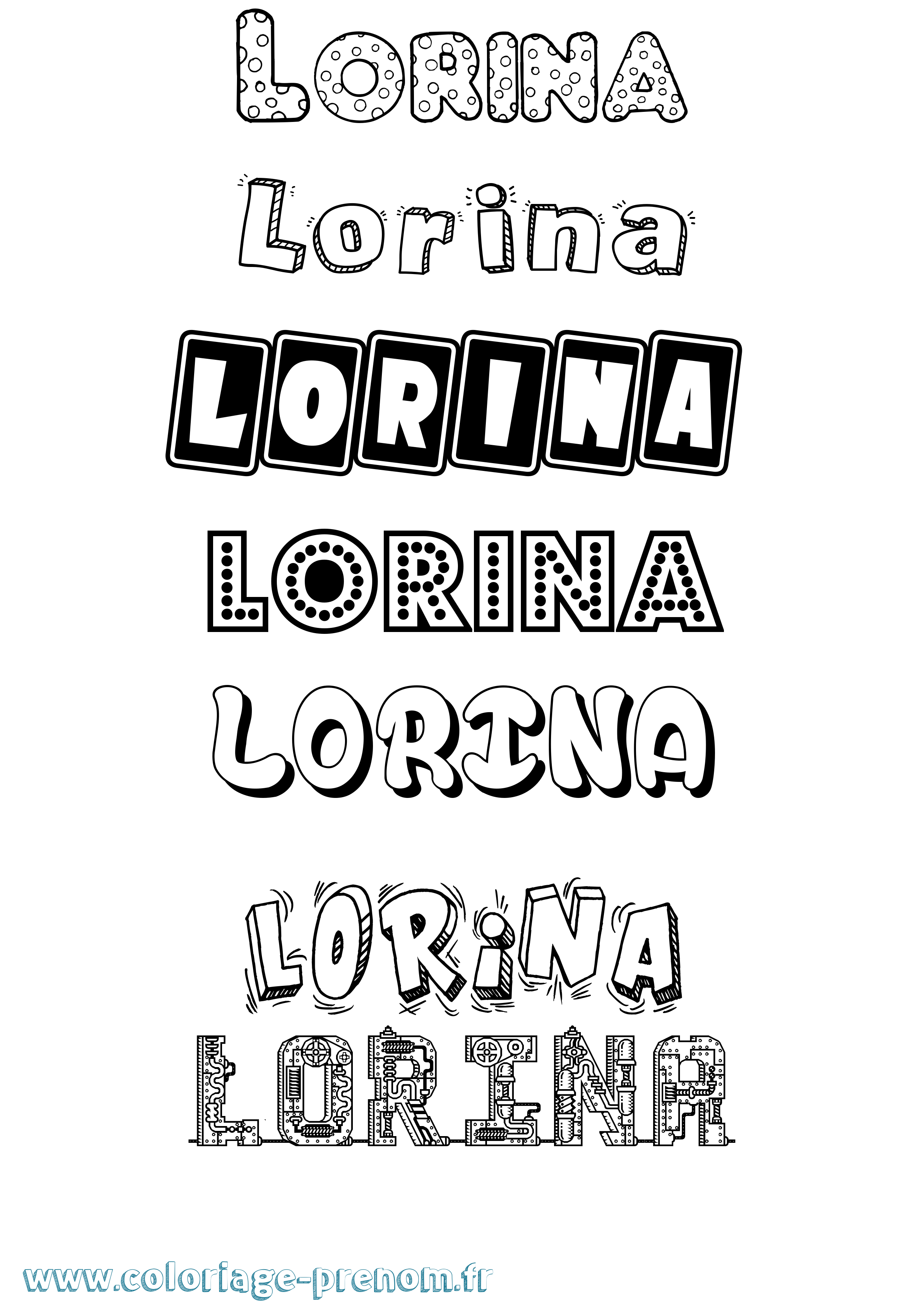 Coloriage Lorina Fun Coloriage prénom Lorina Fun