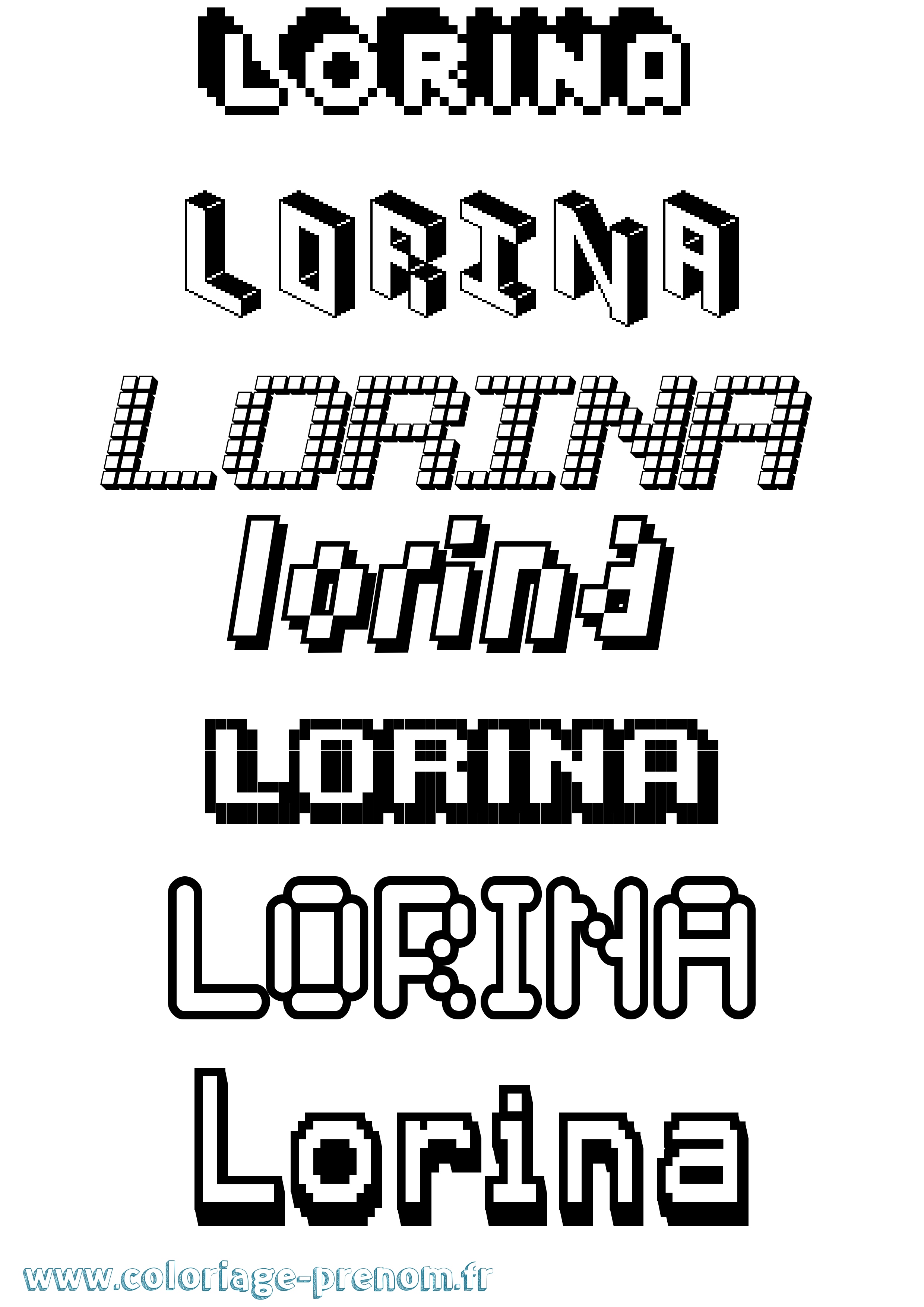 Coloriage Lorina Pixel Coloriage prénom Lorina Pixel