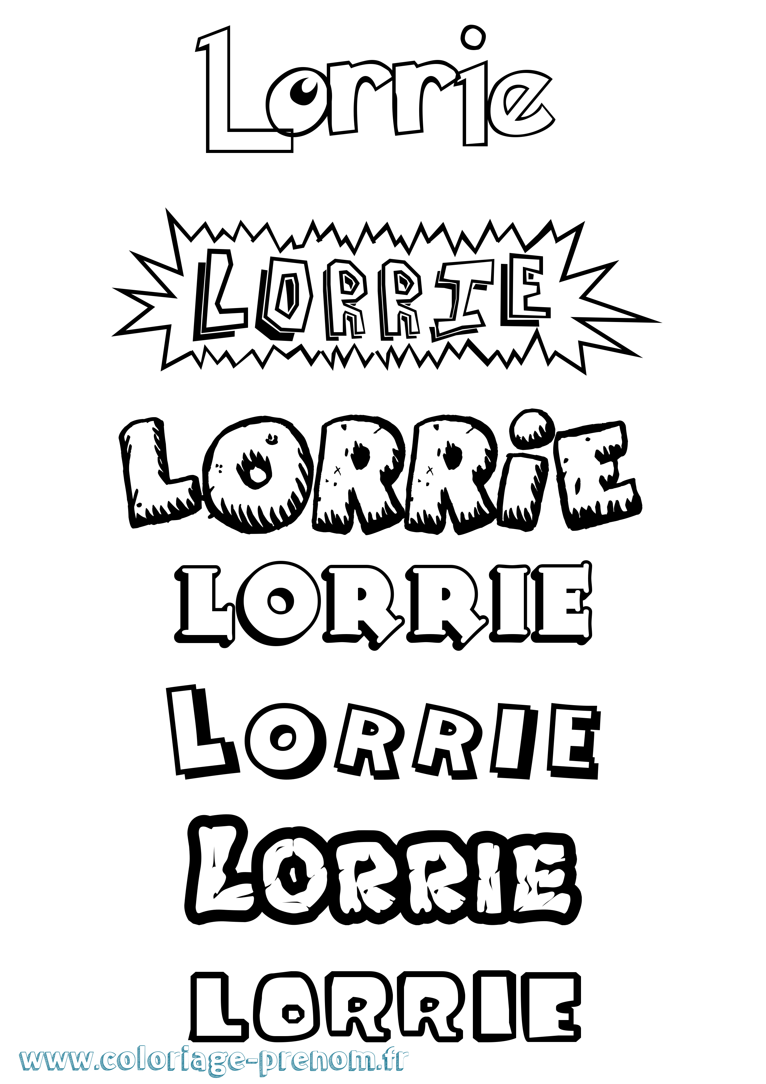 Coloriage Lorrie Dessin Animé Coloriage prénom Lorrie Dessin Animé