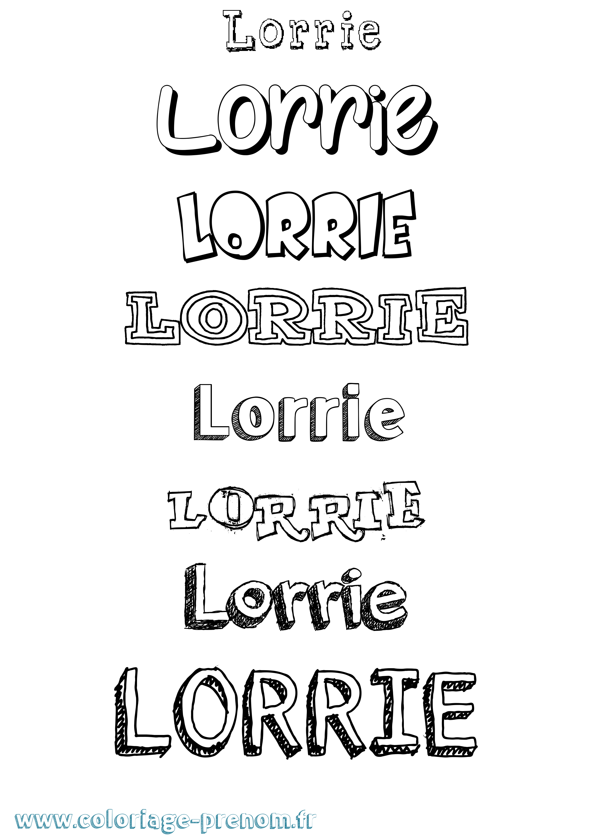 Coloriage Lorrie Dessiné Coloriage prénom Lorrie Dessiné