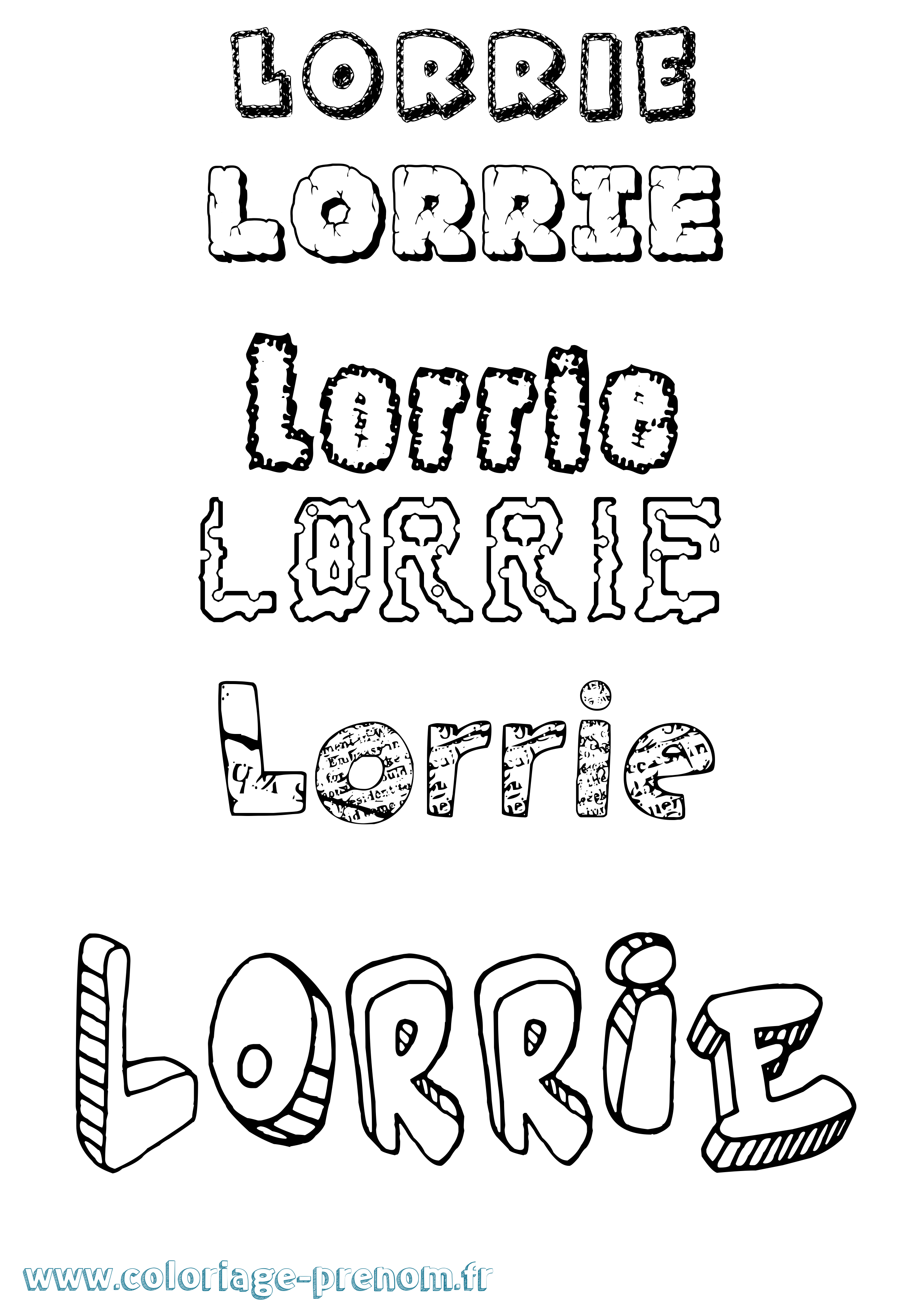 Coloriage Lorrie Destructuré Coloriage prénom Lorrie Destructuré