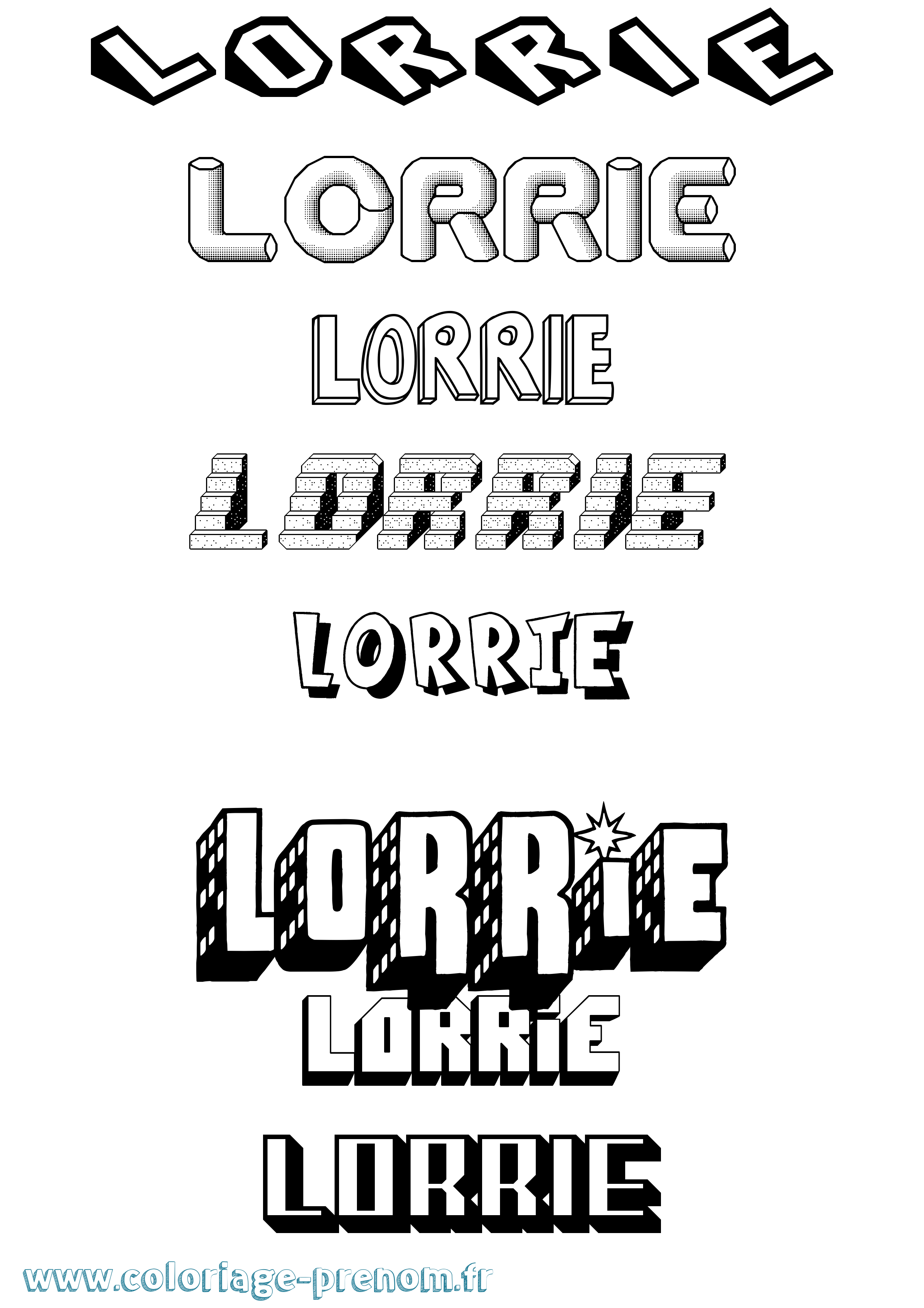 Coloriage Lorrie Effet 3D Coloriage prénom Lorrie Effet 3D