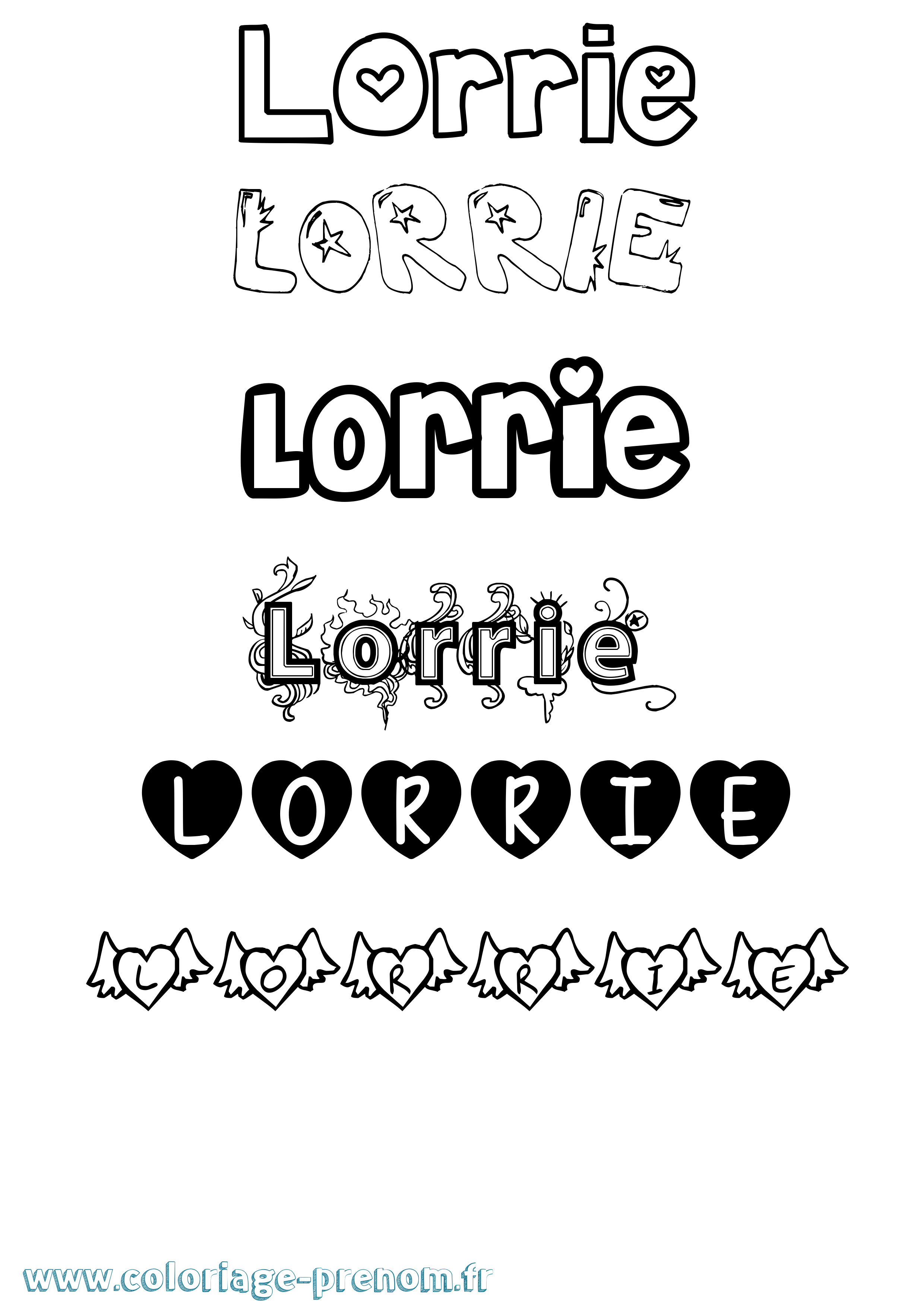Coloriage Lorrie Girly Coloriage prénom Lorrie Girly