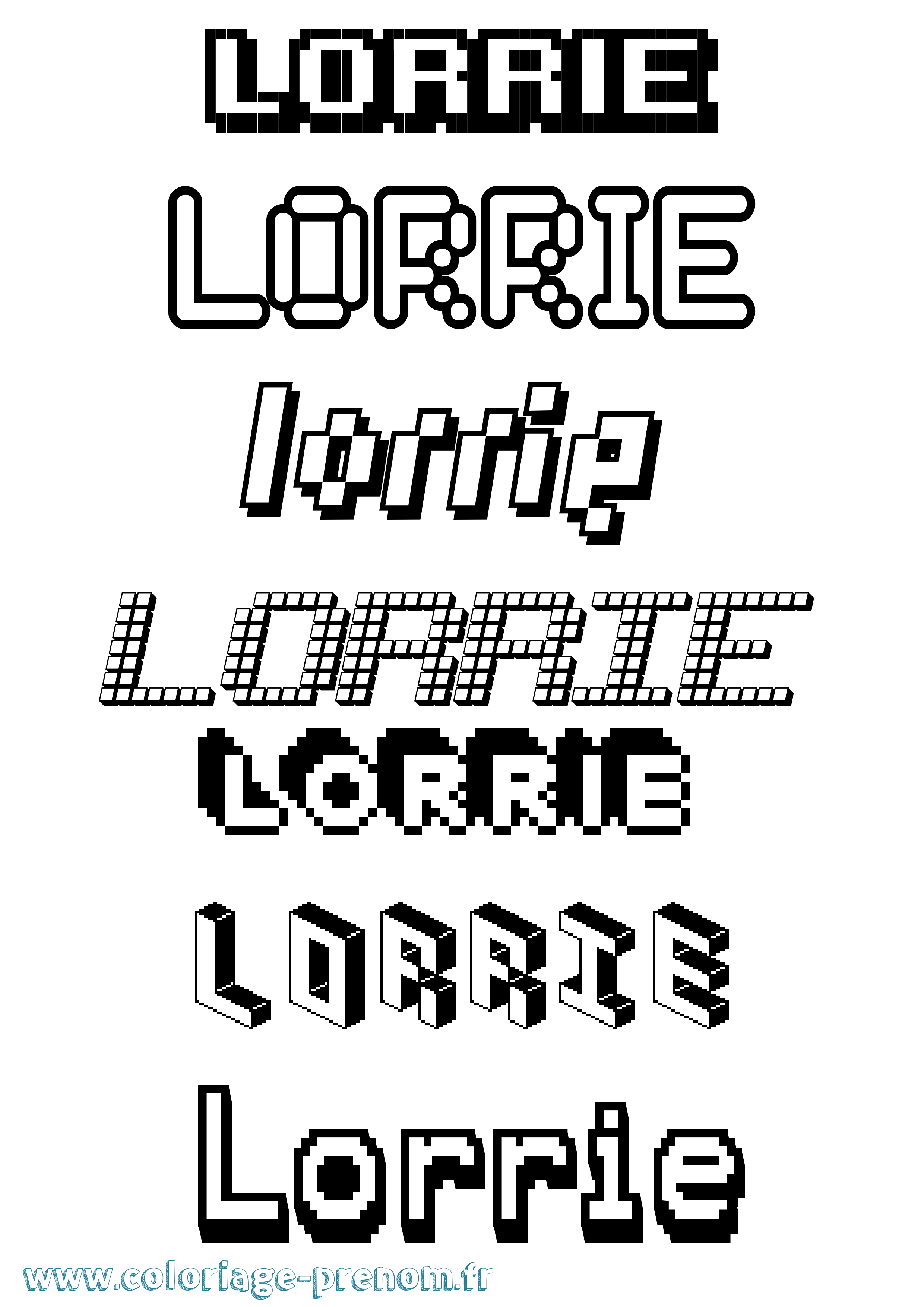 Coloriage Lorrie Pixel Coloriage prénom Lorrie Pixel