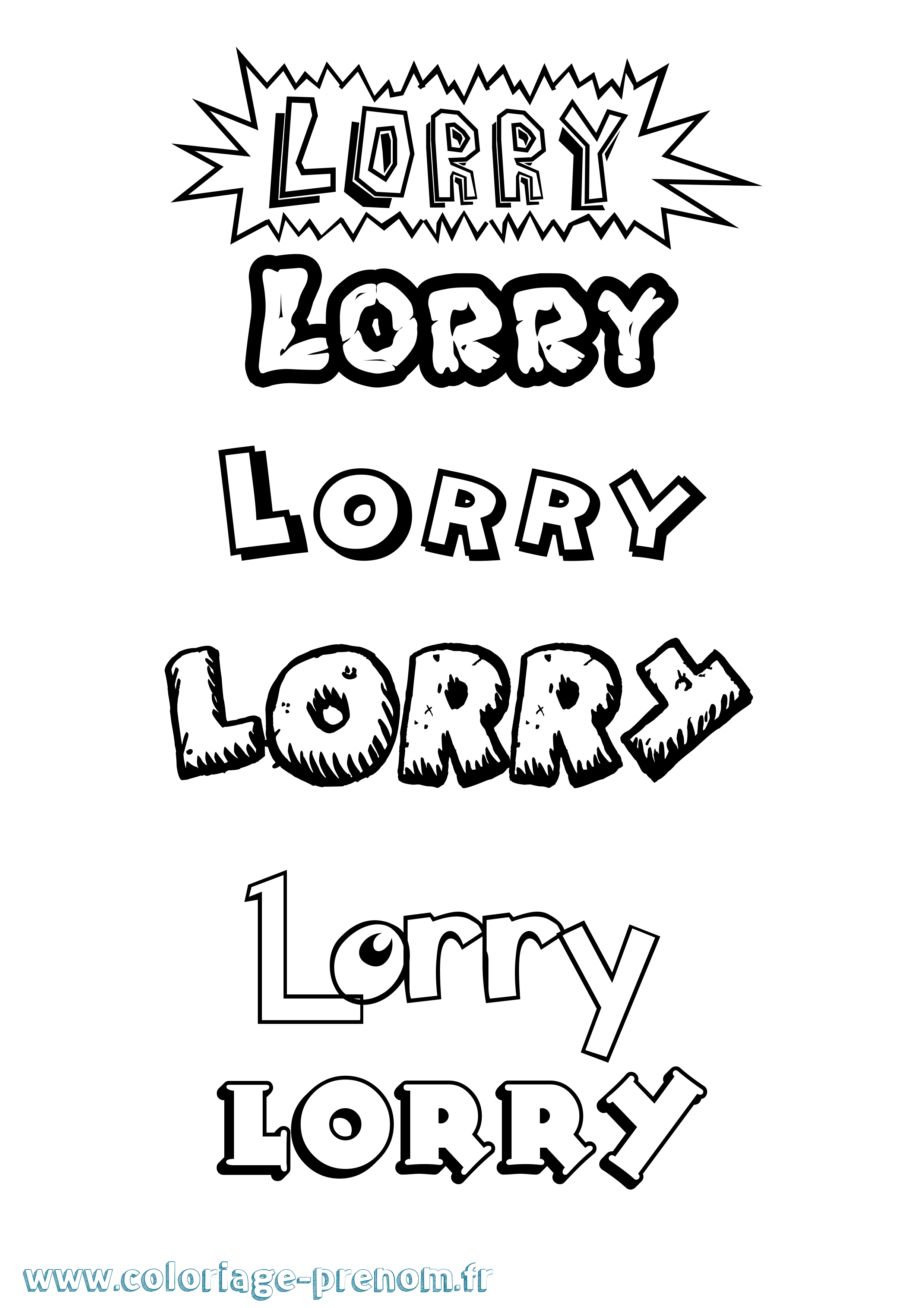 Coloriage Lorry Dessin Animé Coloriage prénom Lorry Dessin Animé