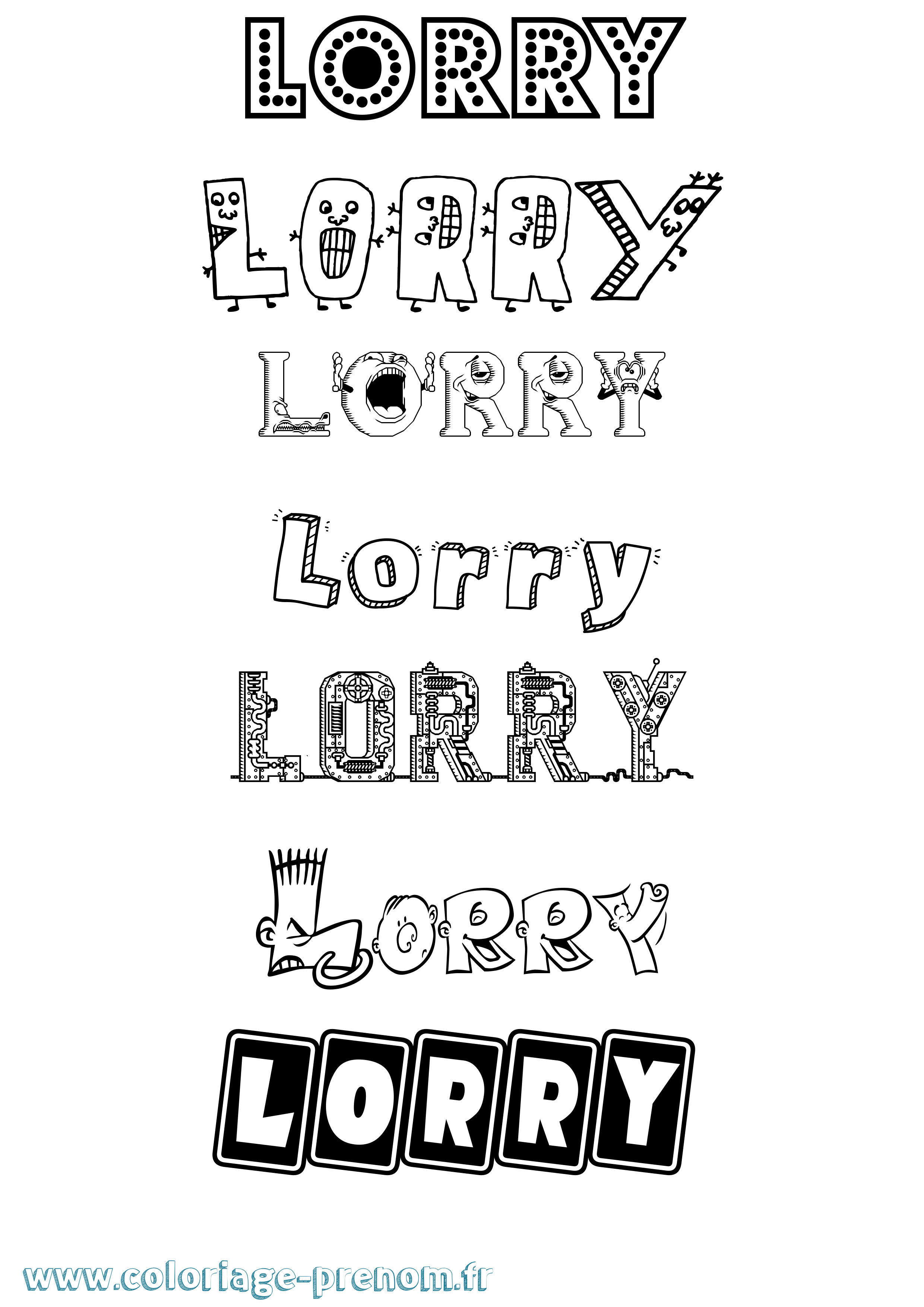 Coloriage Lorry Fun Coloriage prénom Lorry Fun