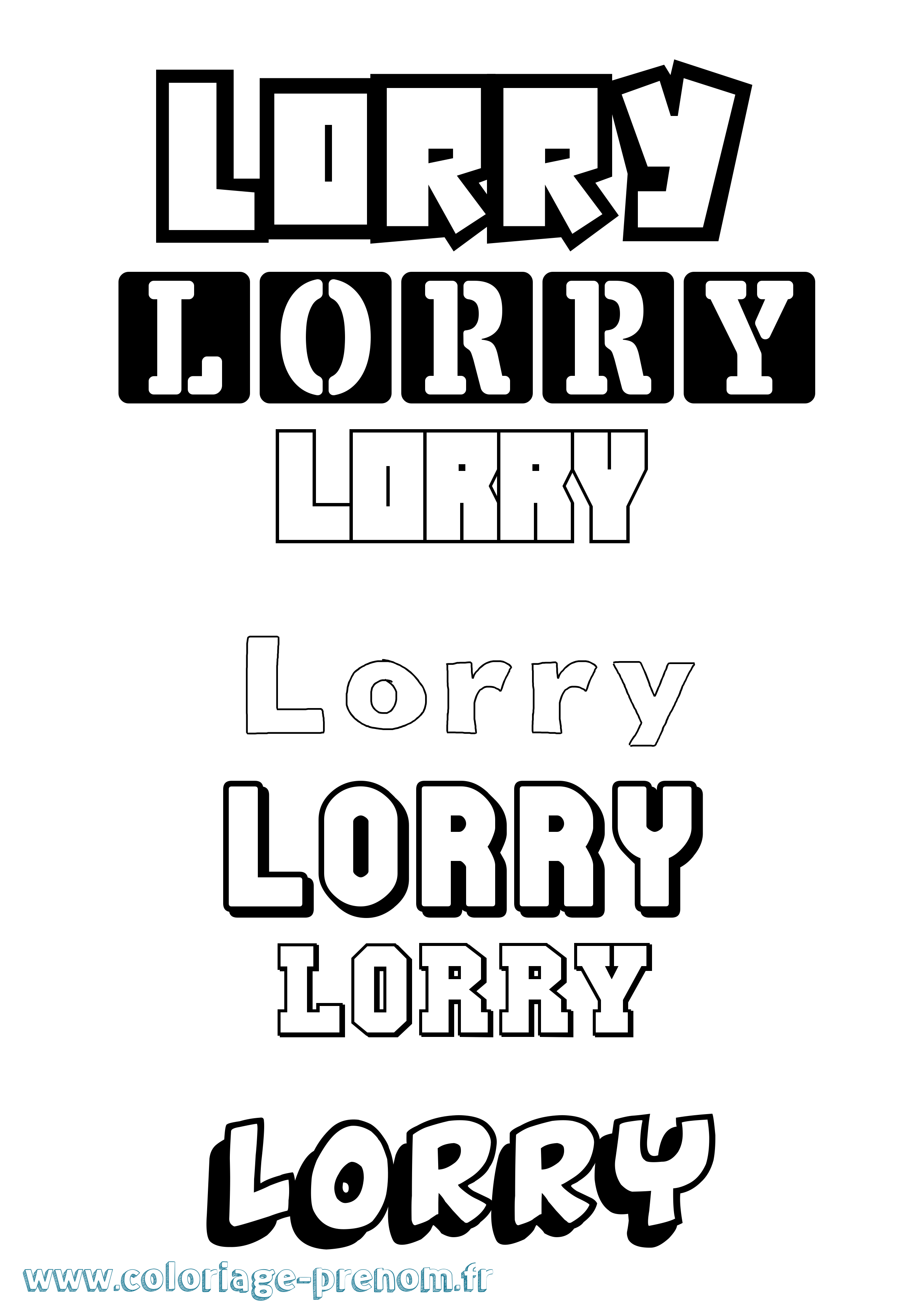 Coloriage Lorry Simple Coloriage prénom Lorry Simple