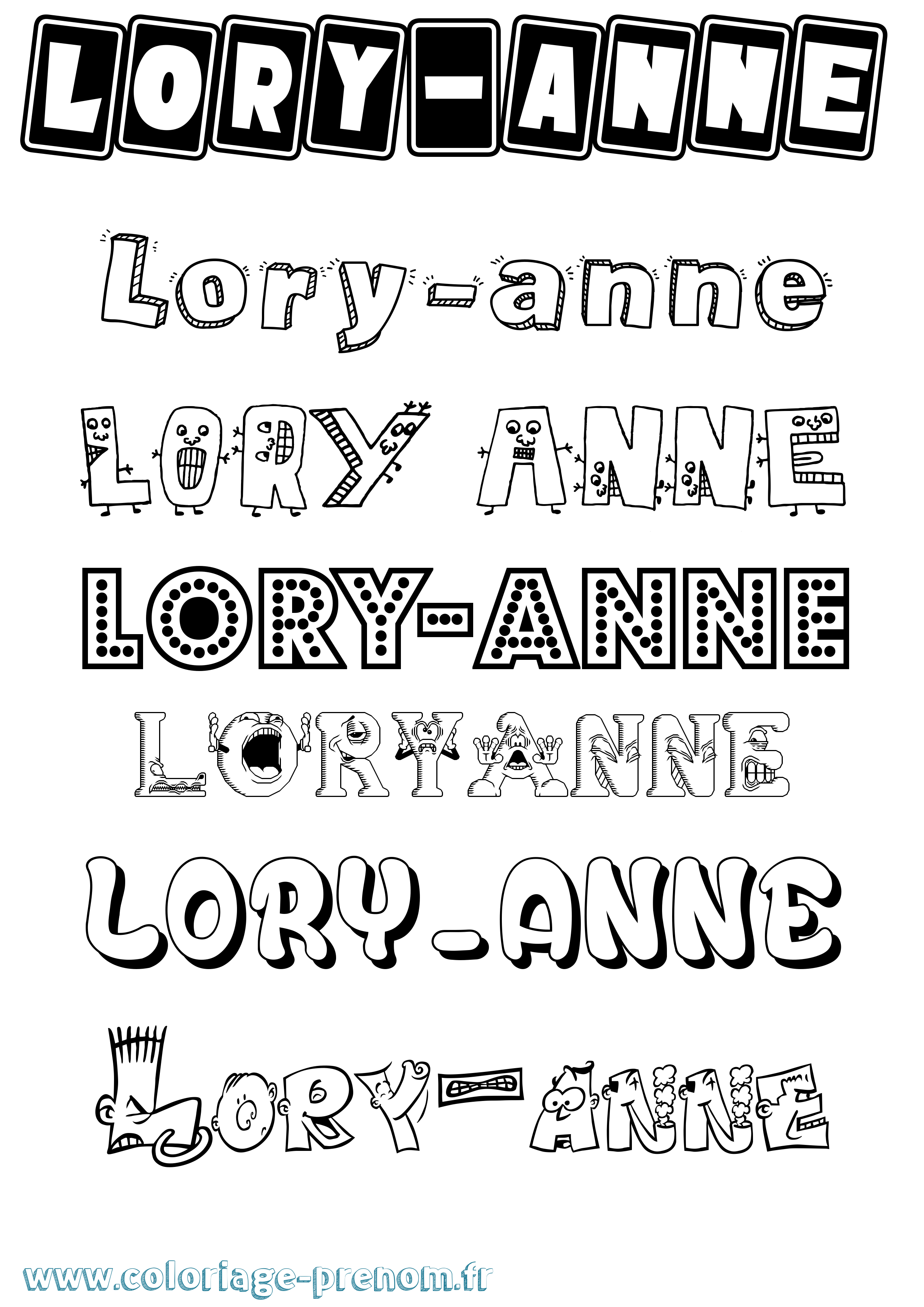 Coloriage Lory-Anne Fun Coloriage prénom Lory-Anne Fun