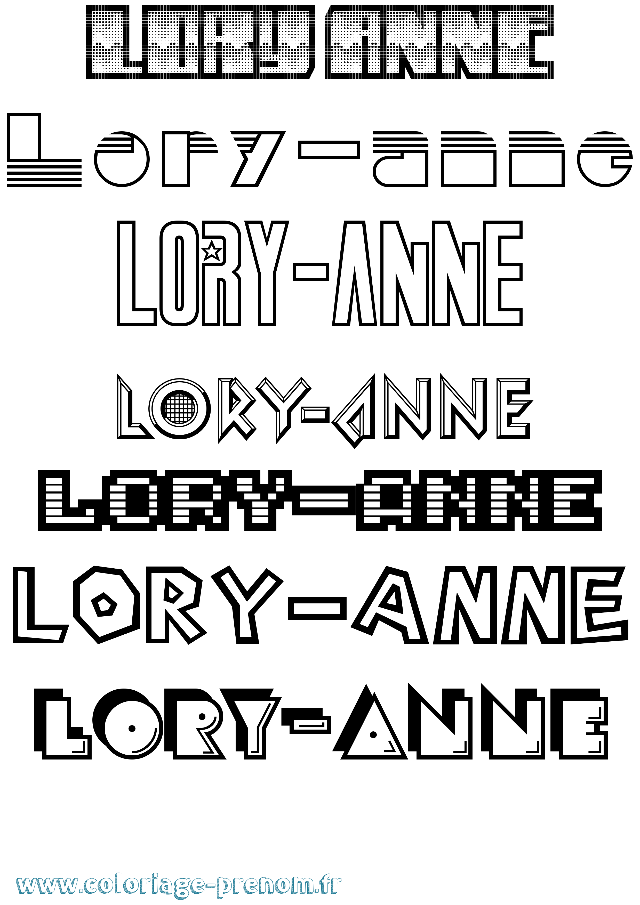 Coloriage Lory-Anne Jeux Vidéos Coloriage prénom Lory-Anne Jeux Vidéos