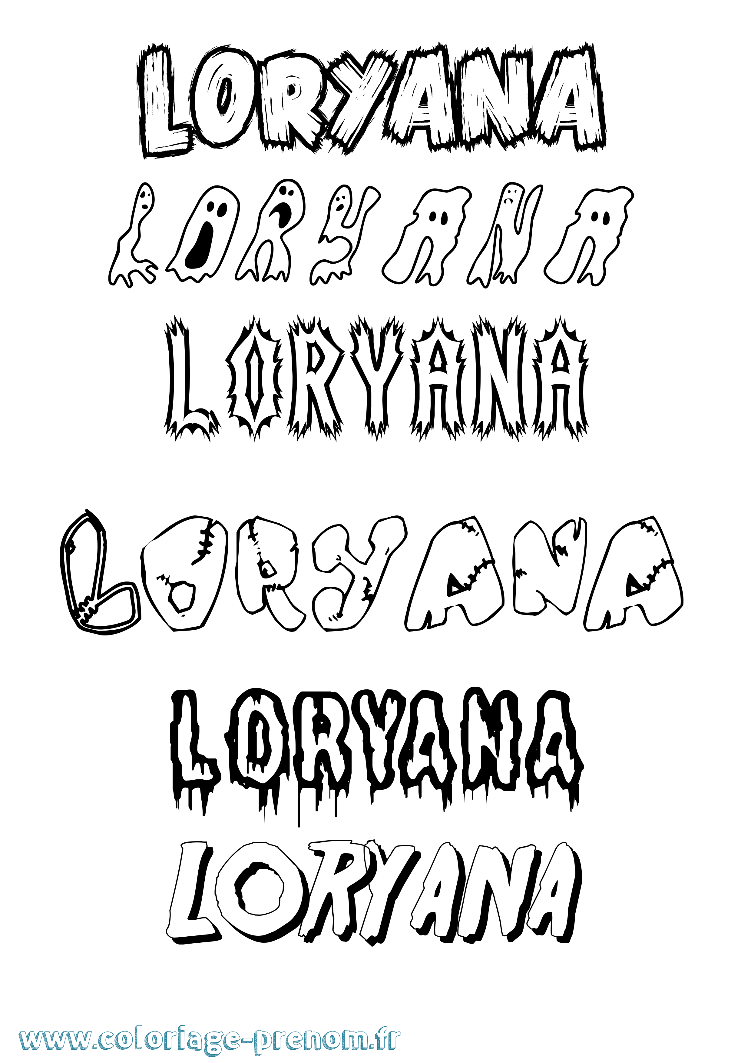 Coloriage Loryana Frisson Coloriage prénom Loryana Frisson