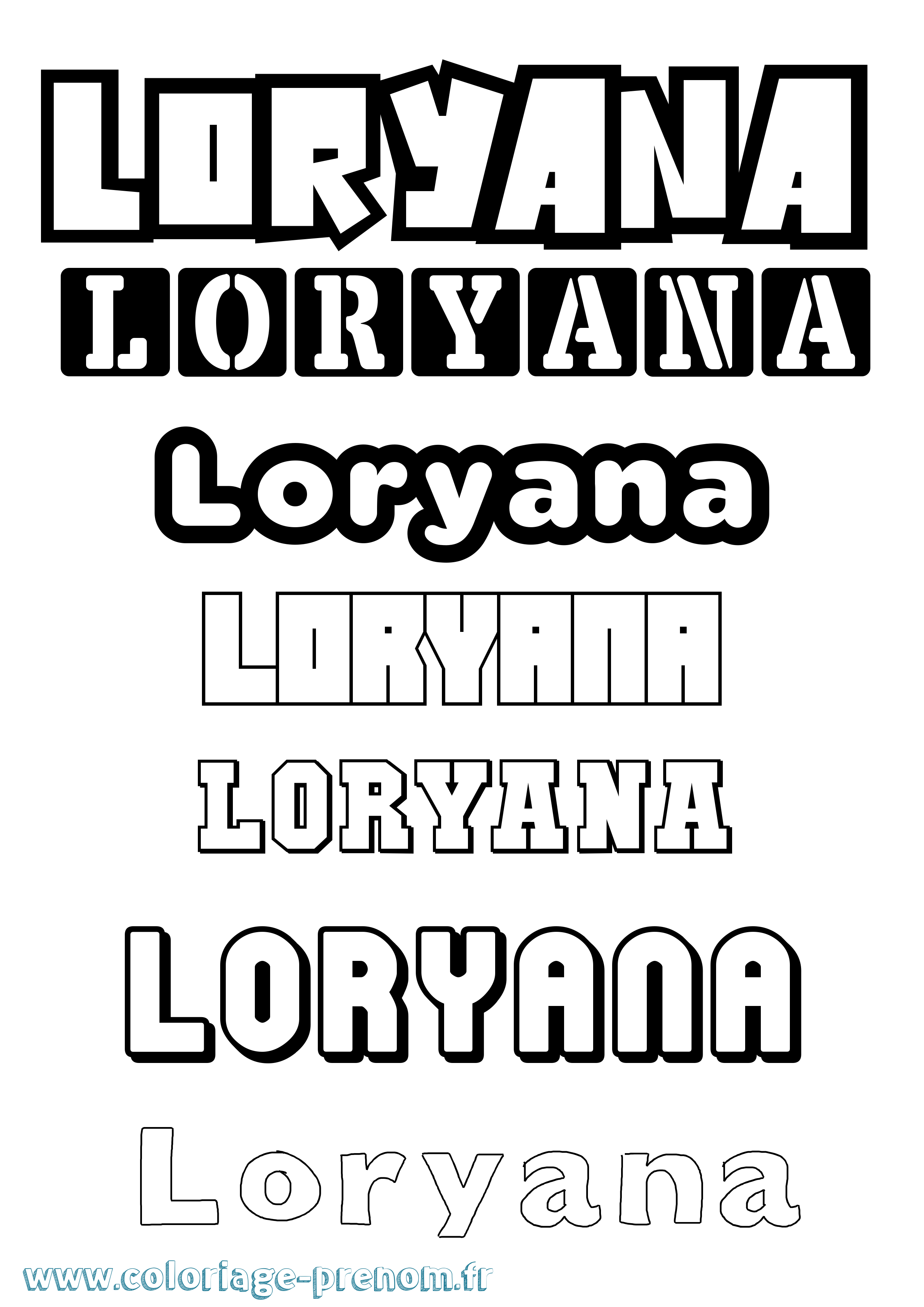 Coloriage Loryana Simple Coloriage prénom Loryana Simple