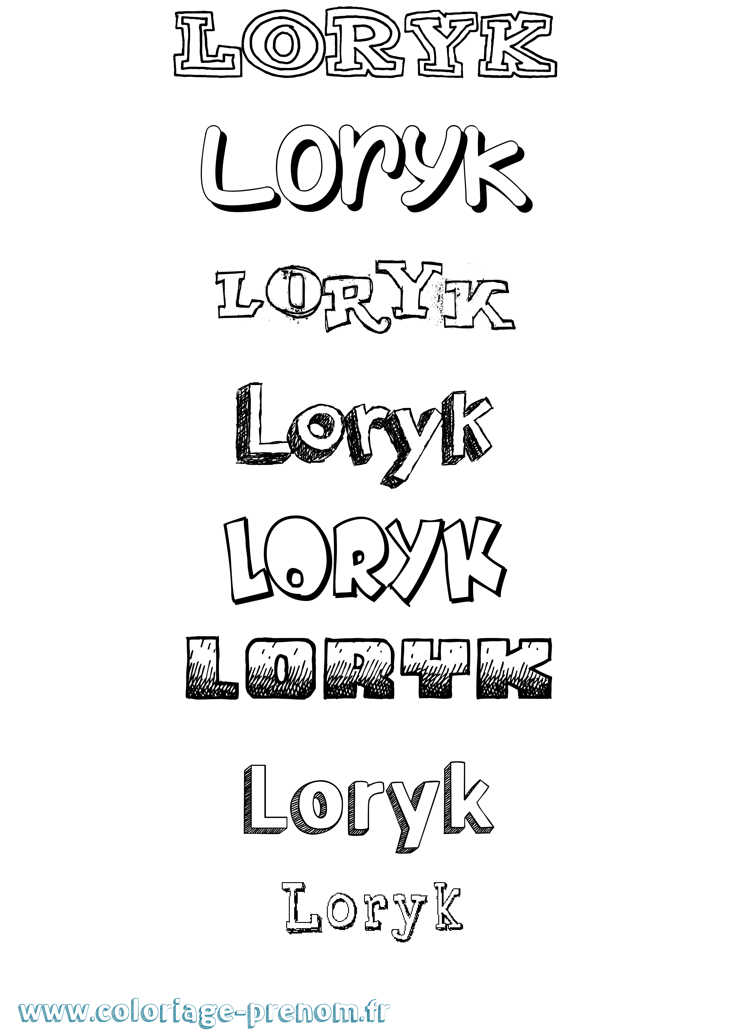 Coloriage Loryk Dessiné Coloriage prénom Loryk Dessiné