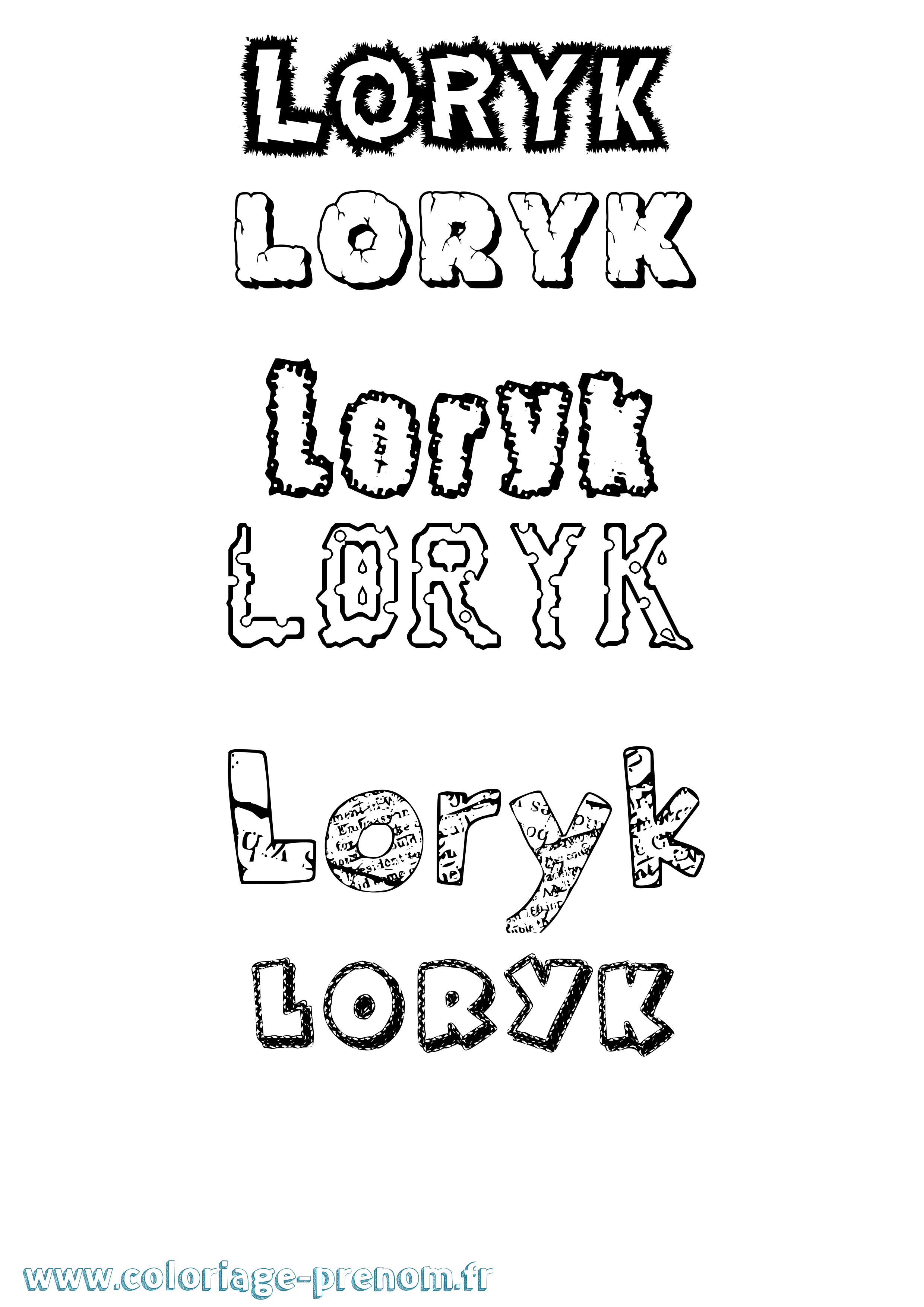 Coloriage Loryk Destructuré Coloriage prénom Loryk Destructuré