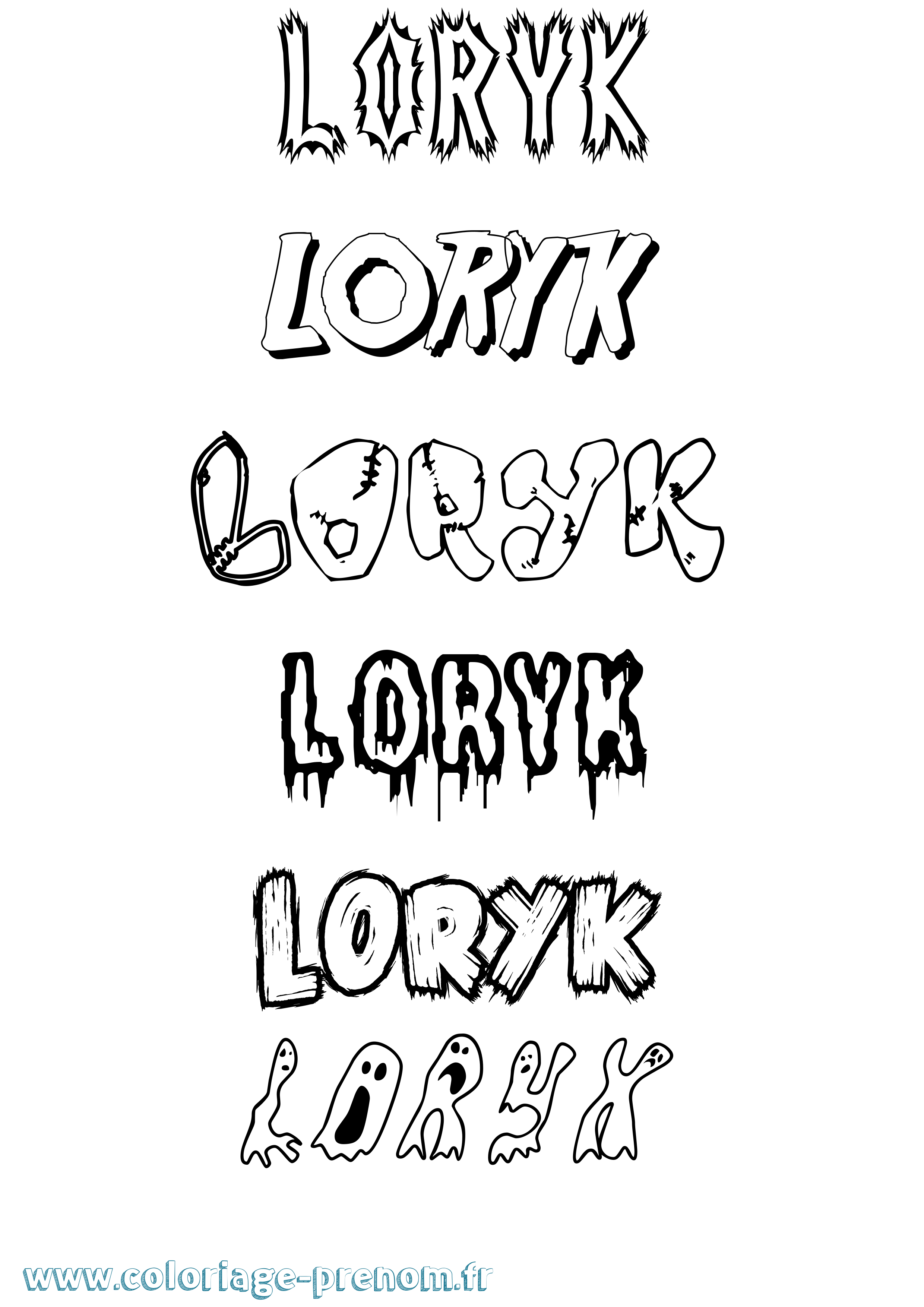 Coloriage Loryk Frisson Coloriage prénom Loryk Frisson