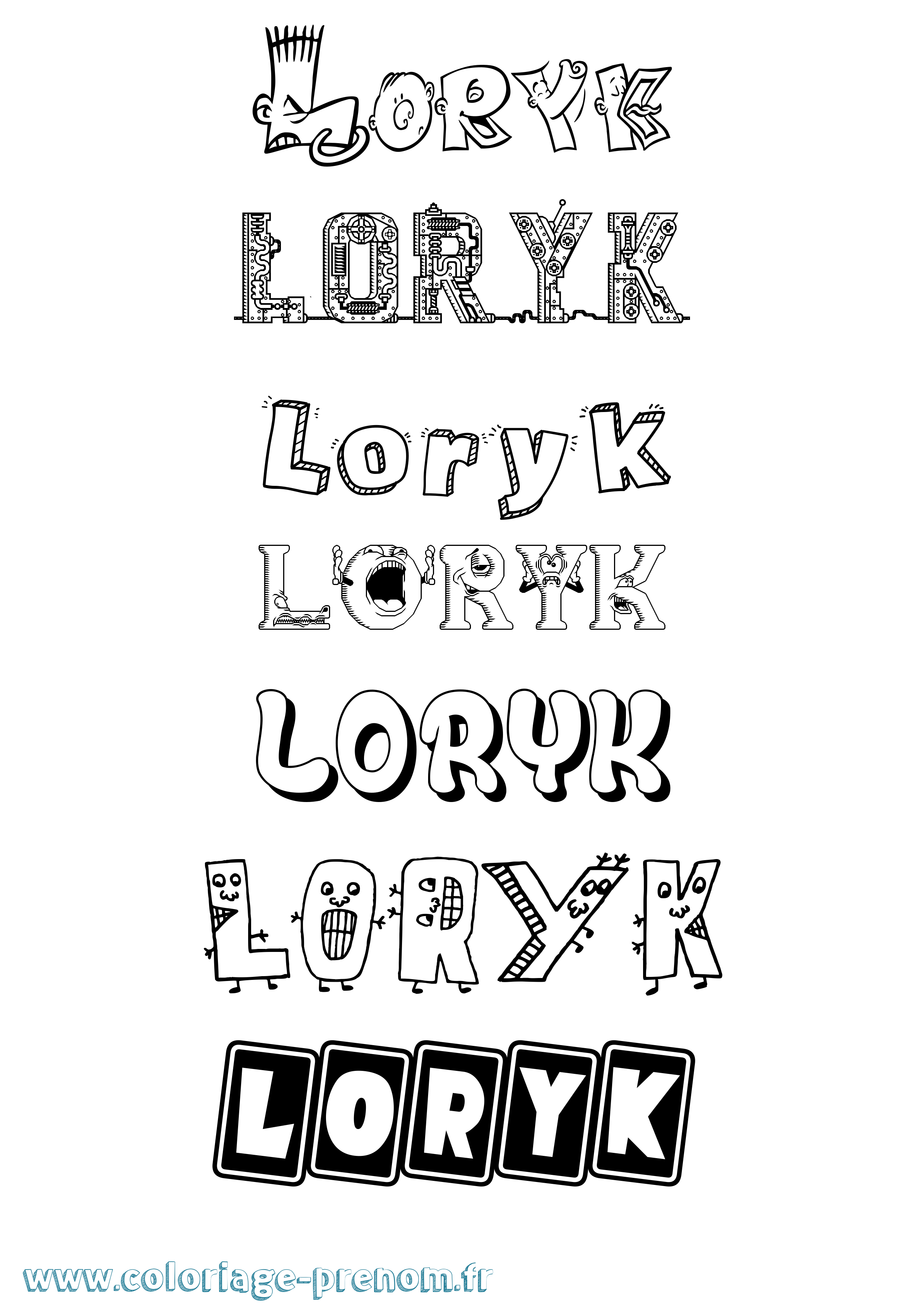 Coloriage Loryk Fun Coloriage prénom Loryk Fun