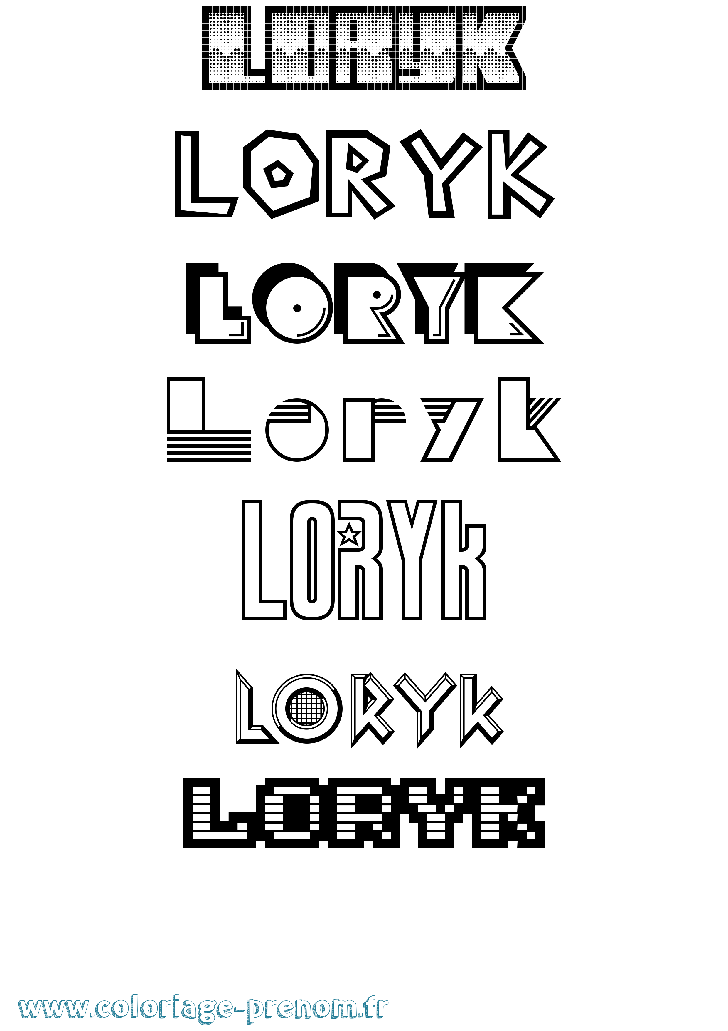 Coloriage Loryk Jeux Vidéos Coloriage prénom Loryk Jeux Vidéos