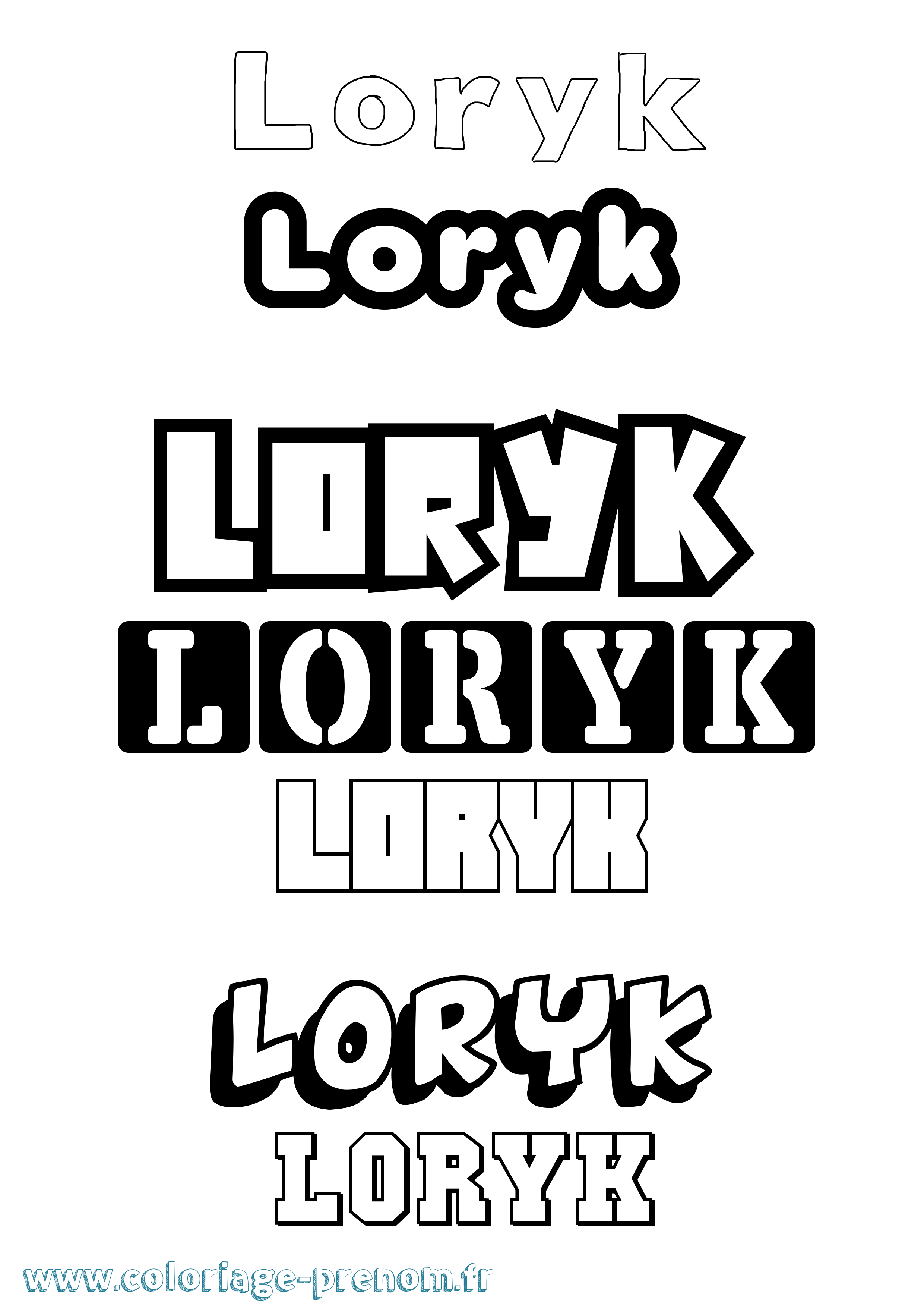 Coloriage Loryk Simple Coloriage prénom Loryk Simple
