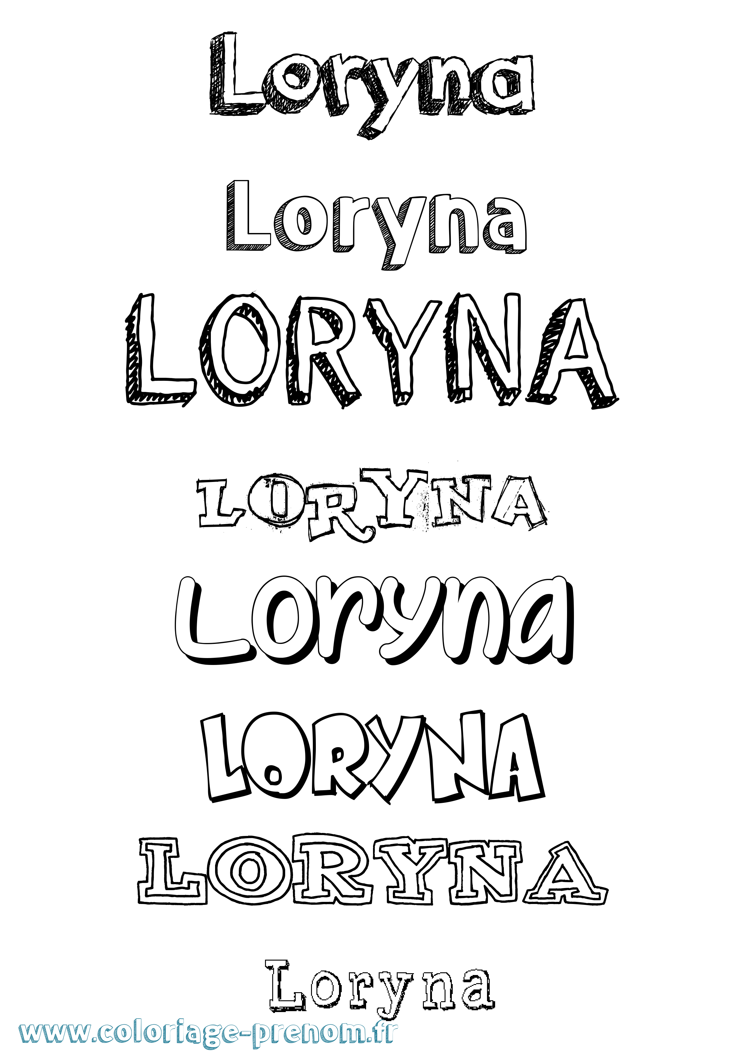 Coloriage Loryna Dessiné Coloriage prénom Loryna Dessiné