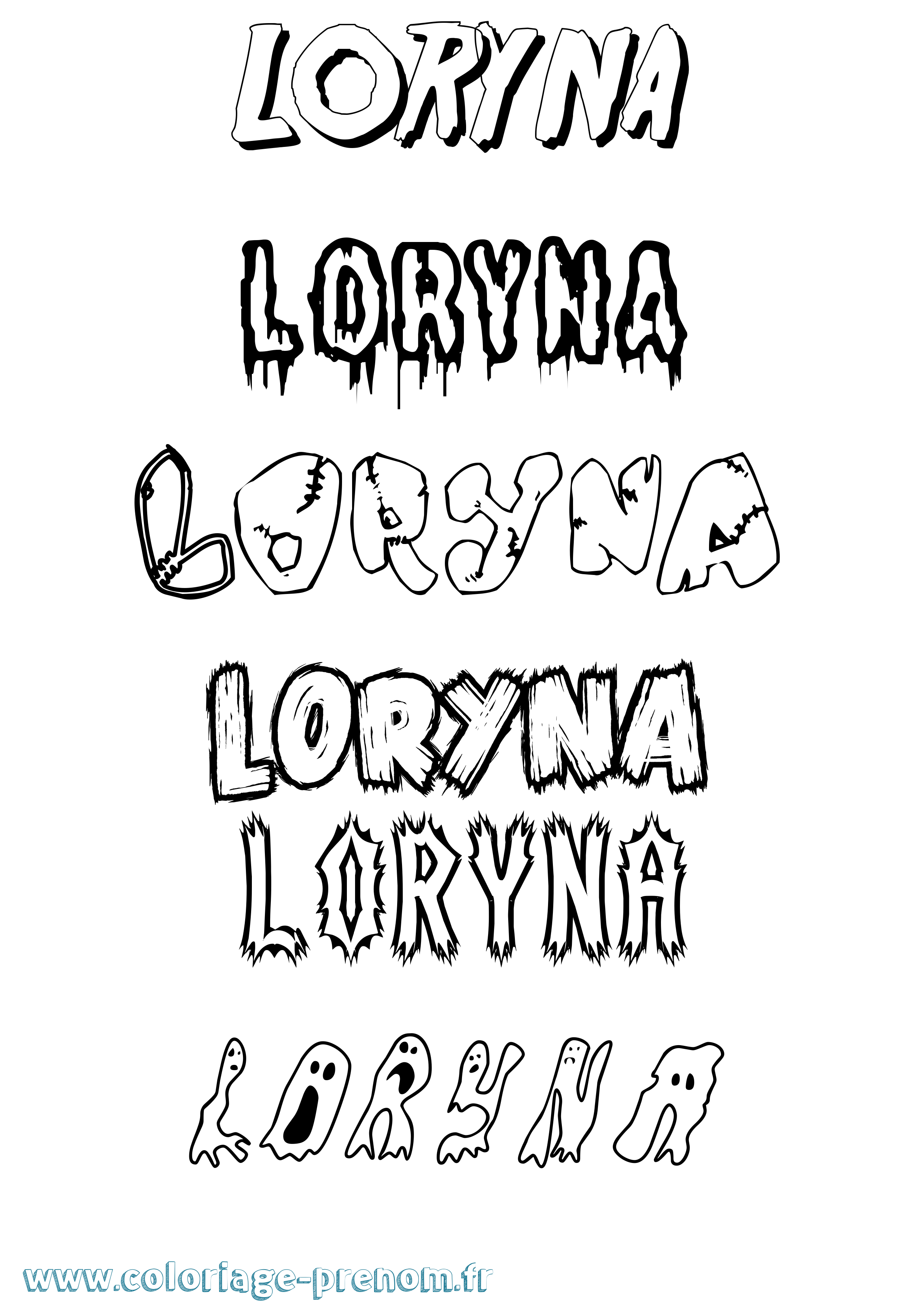 Coloriage Loryna Frisson Coloriage prénom Loryna Frisson