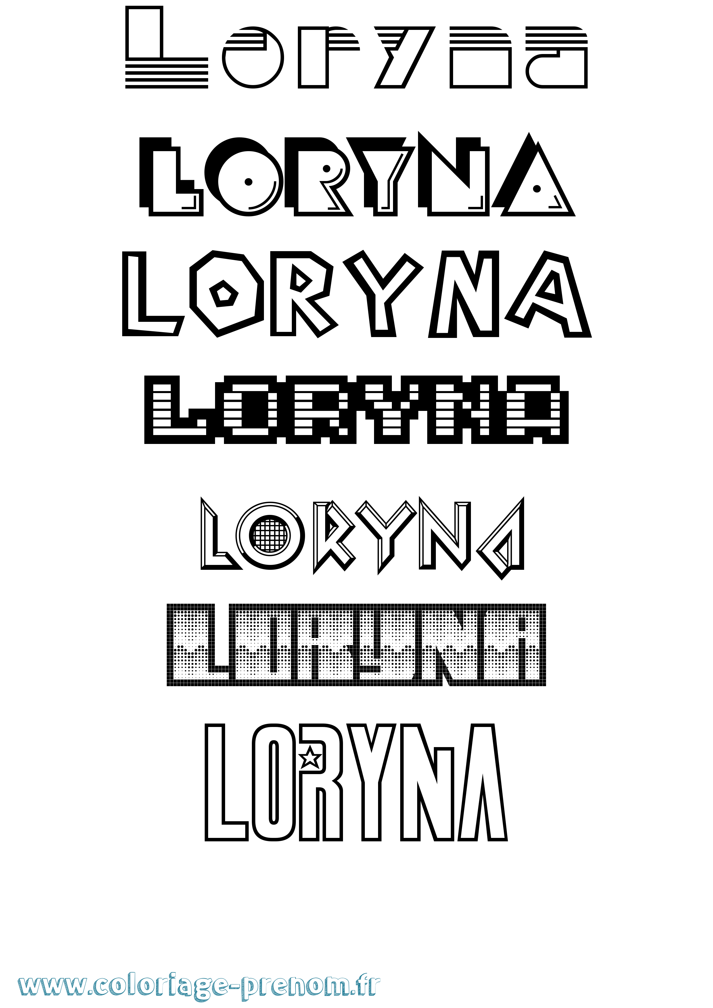 Coloriage Loryna Jeux Vidéos Coloriage prénom Loryna Jeux Vidéos