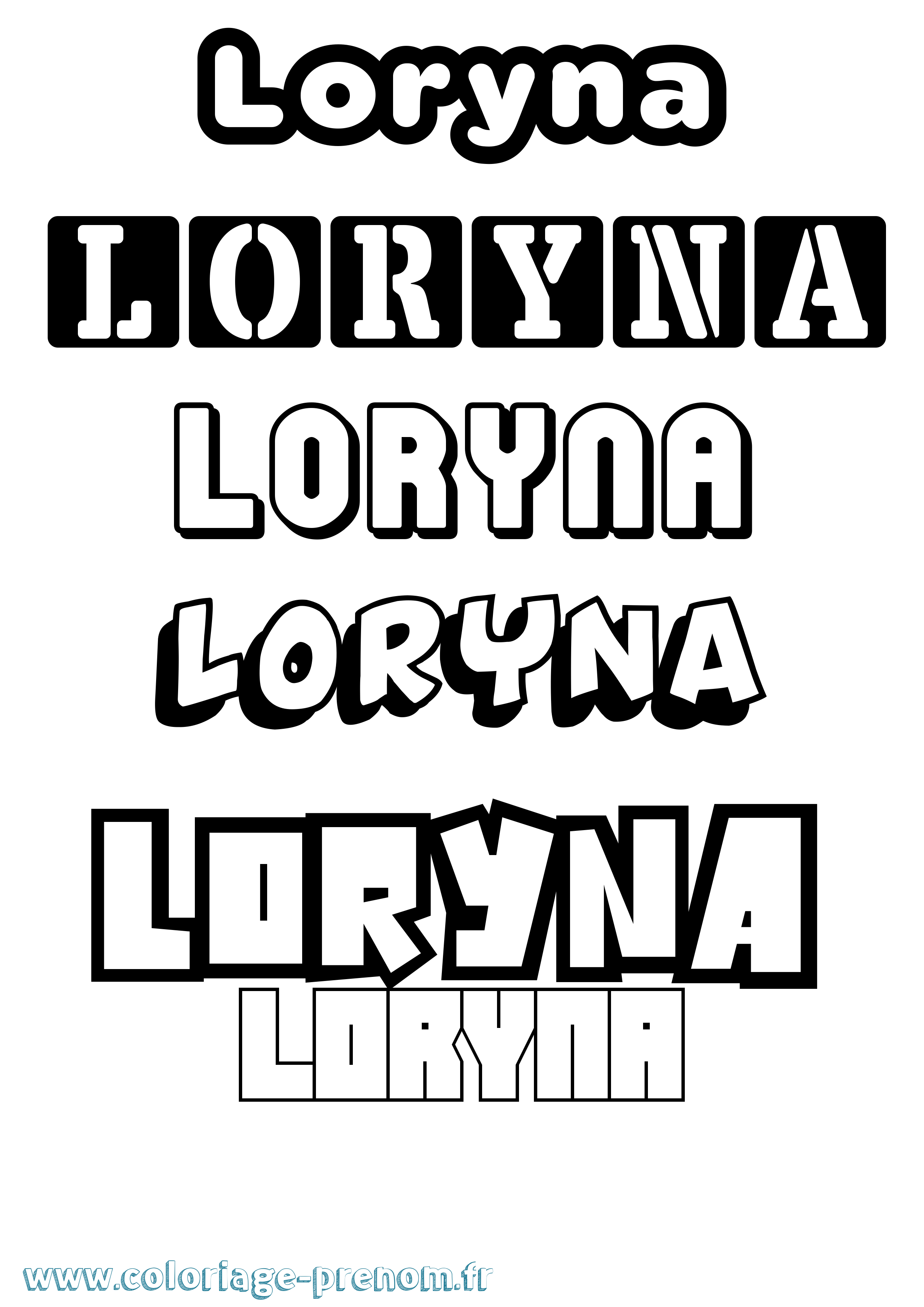 Coloriage Loryna Simple Coloriage prénom Loryna Simple