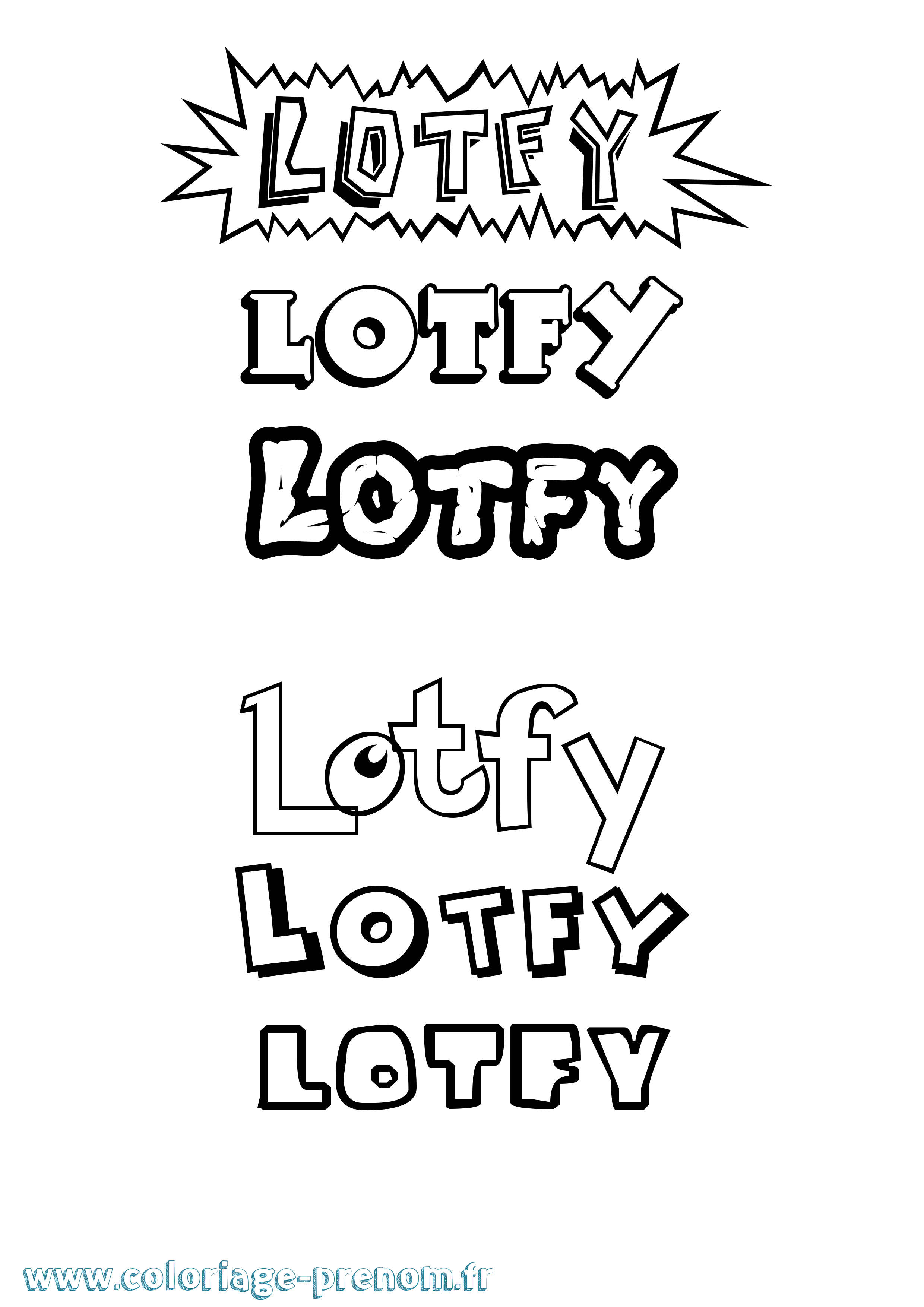 Coloriage Lotfy Dessin Animé Coloriage prénom Lotfy Dessin Animé