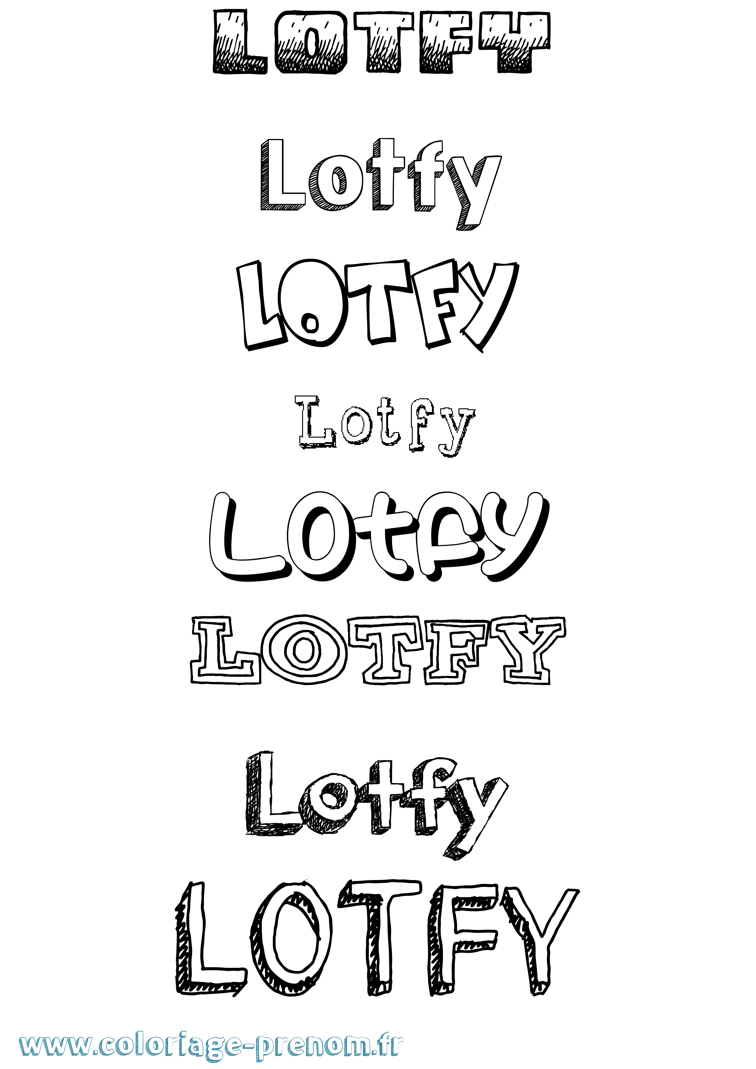 Coloriage Lotfy Dessiné Coloriage prénom Lotfy Dessiné
