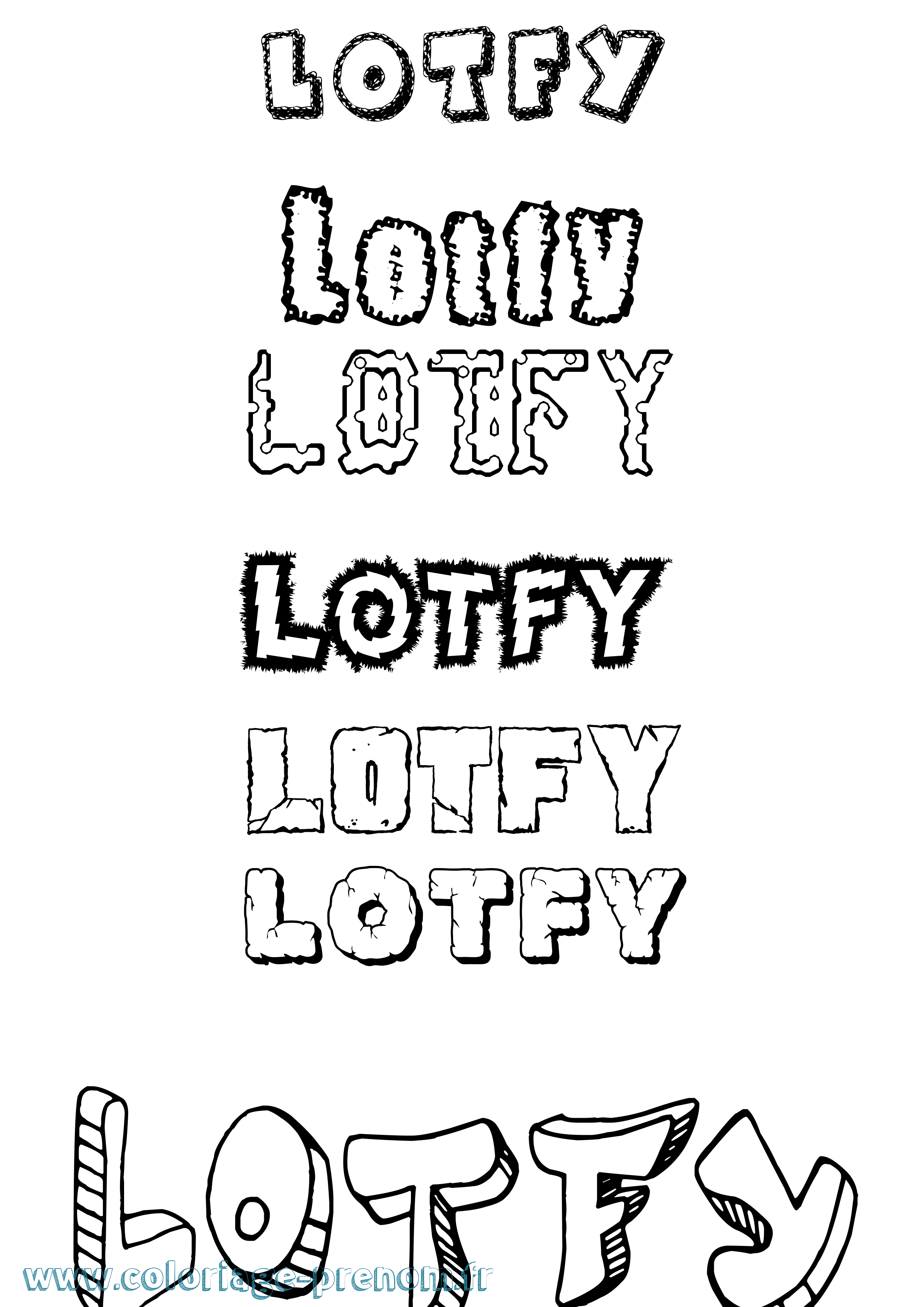 Coloriage Lotfy Destructuré Coloriage prénom Lotfy Destructuré
