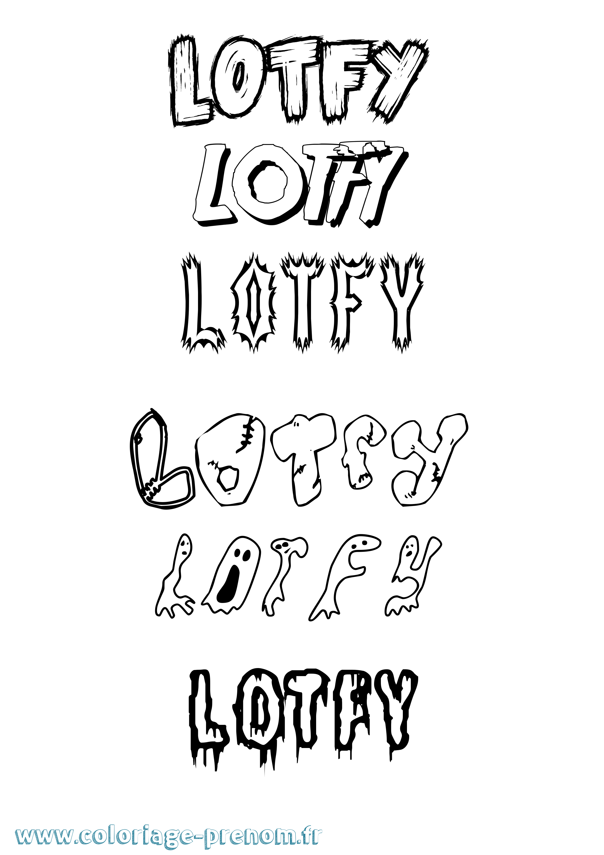 Coloriage Lotfy Frisson Coloriage prénom Lotfy Frisson