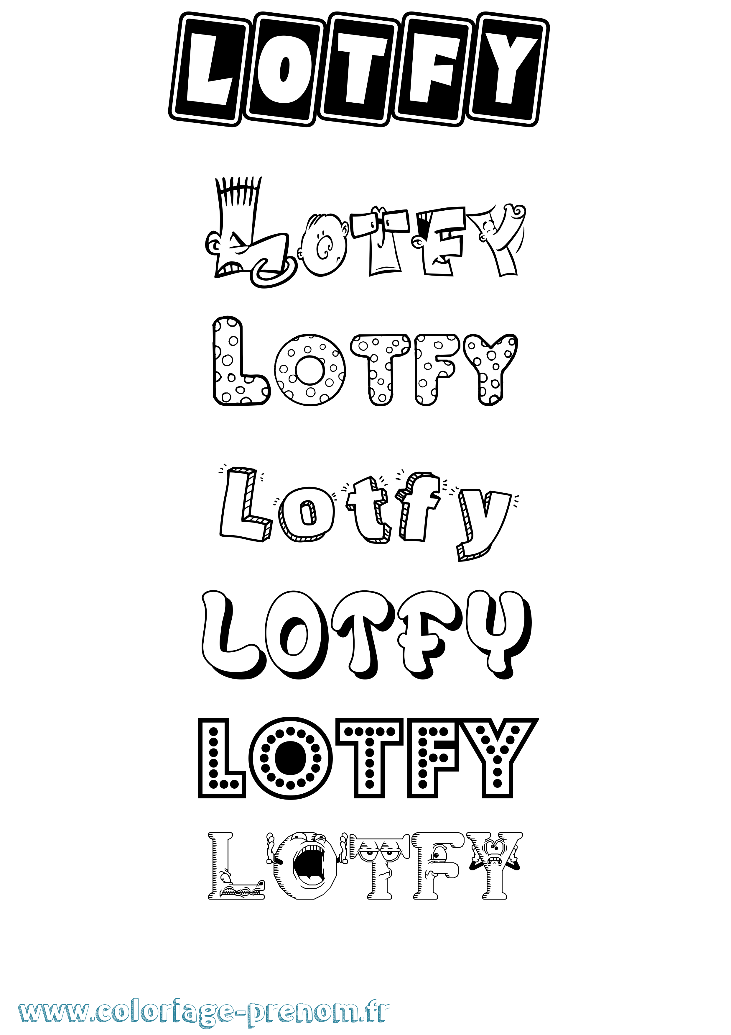 Coloriage Lotfy Fun Coloriage prénom Lotfy Fun