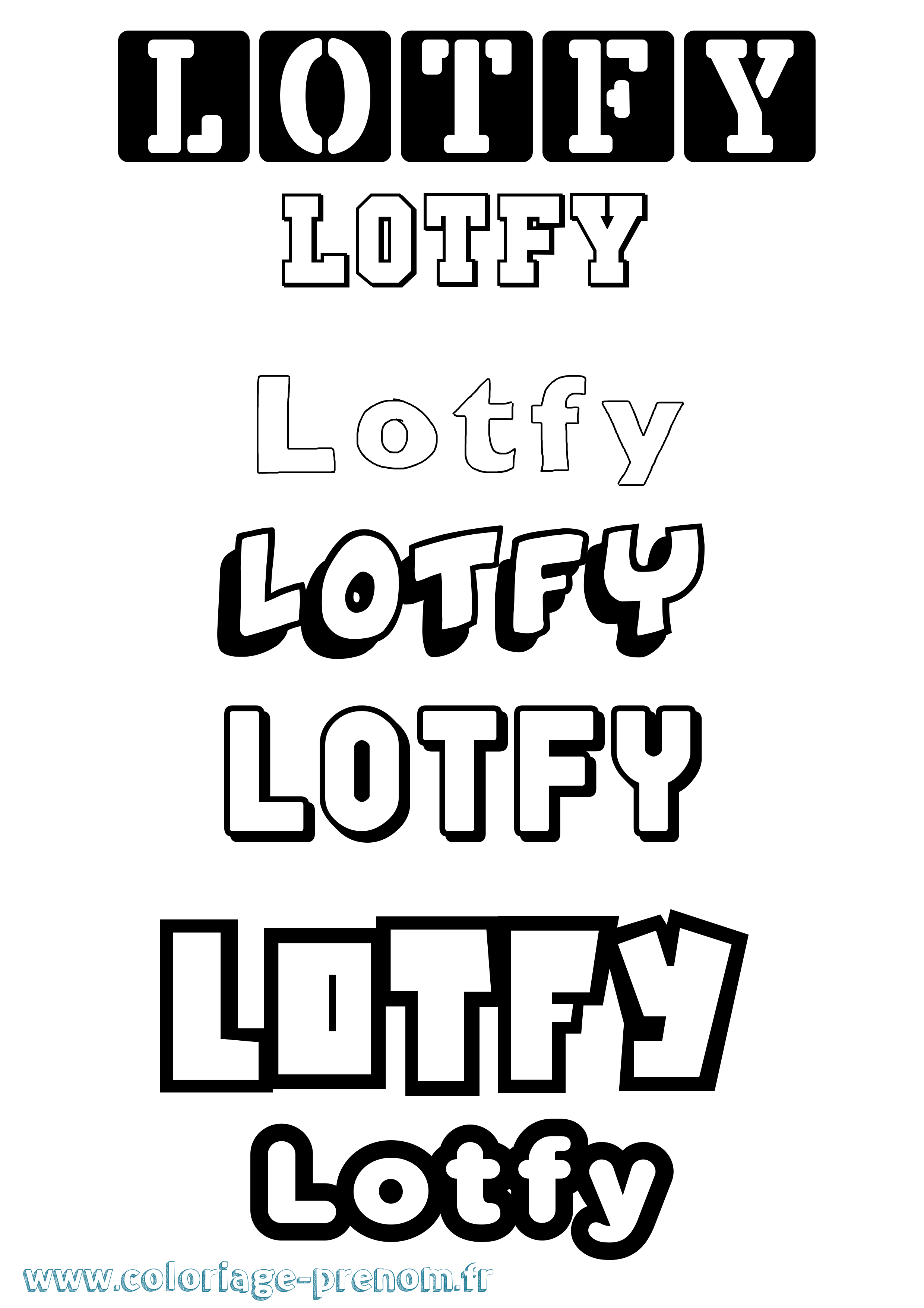 Coloriage Lotfy Simple Coloriage prénom Lotfy Simple