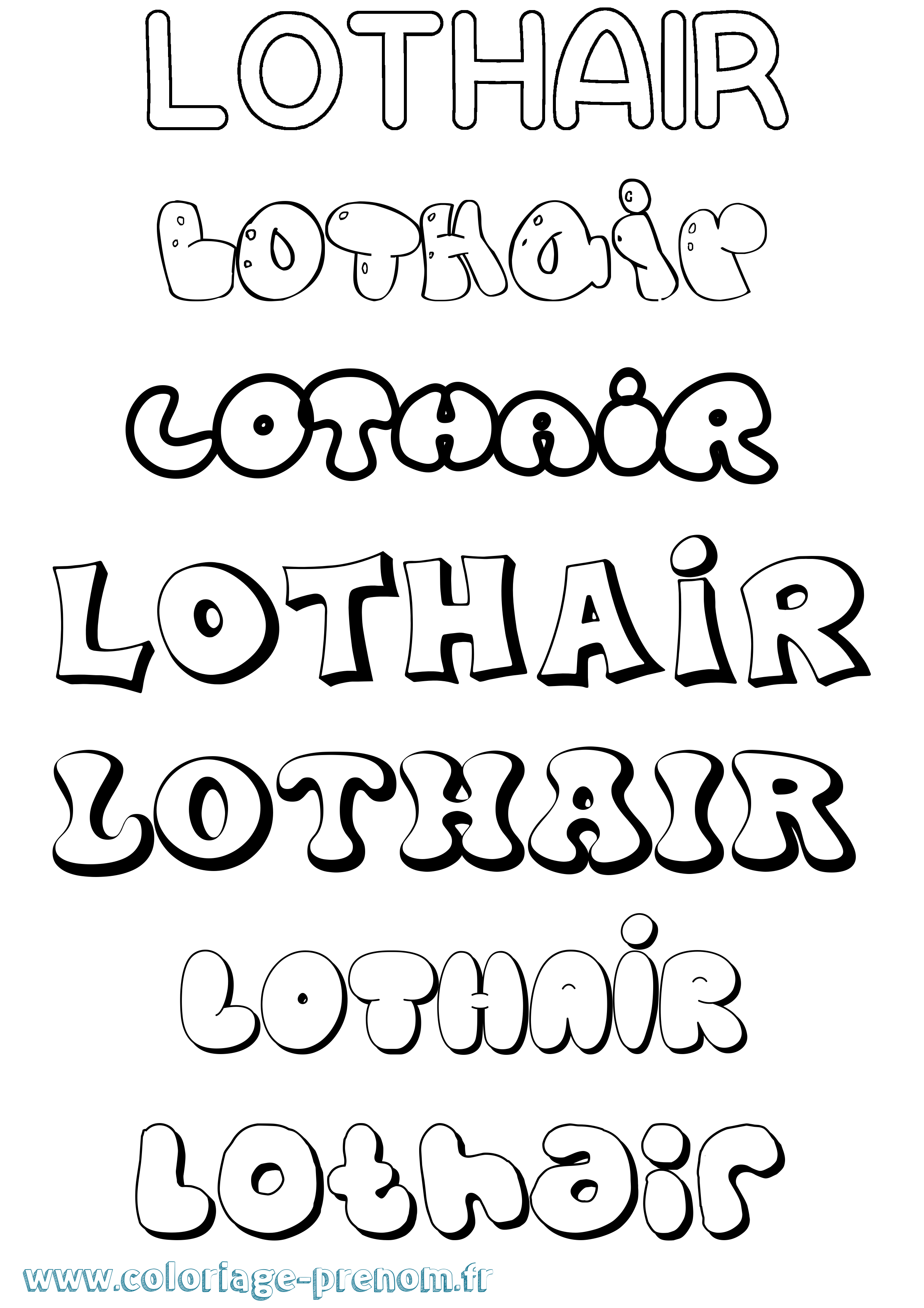 Coloriage Lothair Bubble Coloriage prénom Lothair Bubble