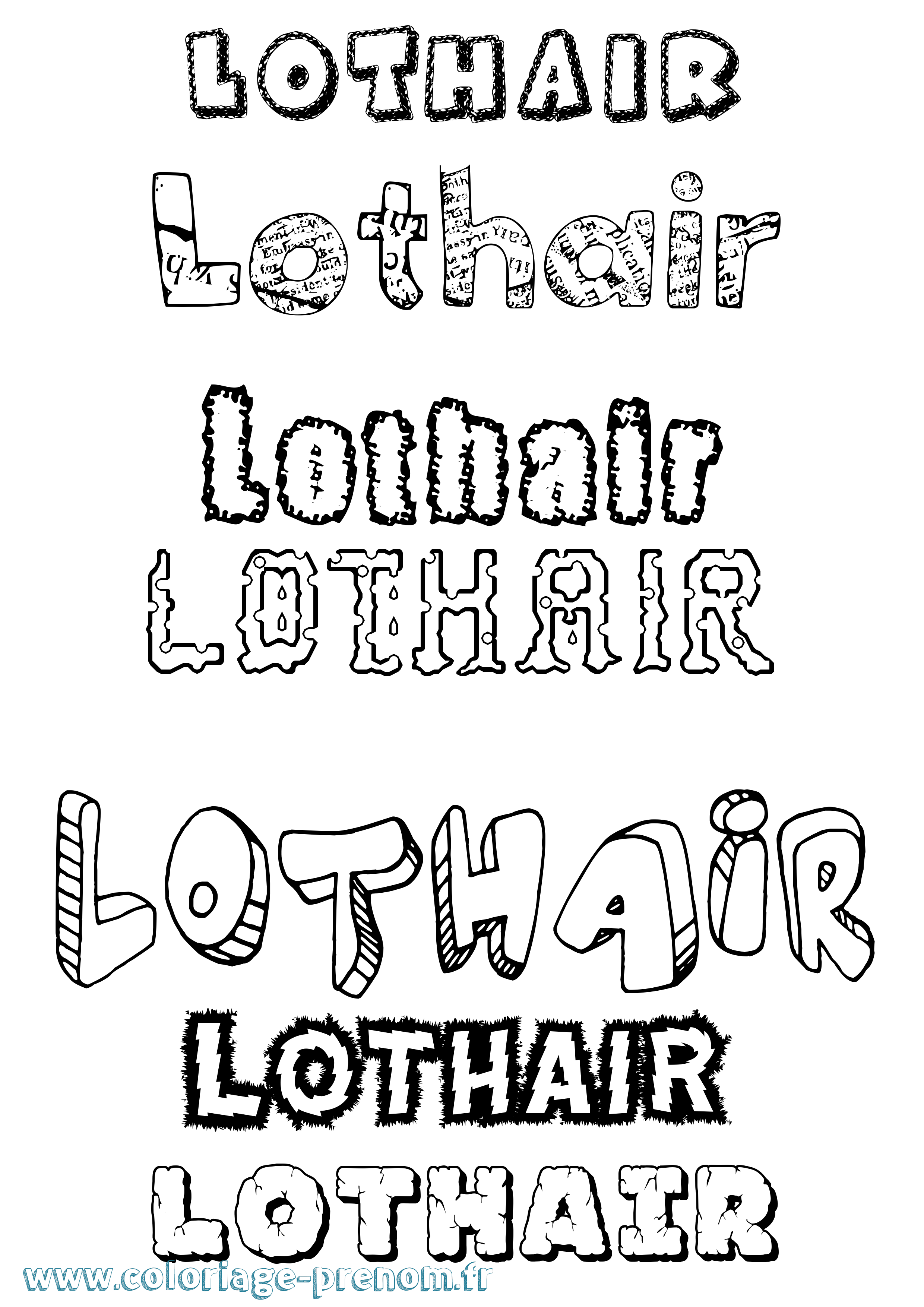 Coloriage Lothair Destructuré Coloriage prénom Lothair Destructuré