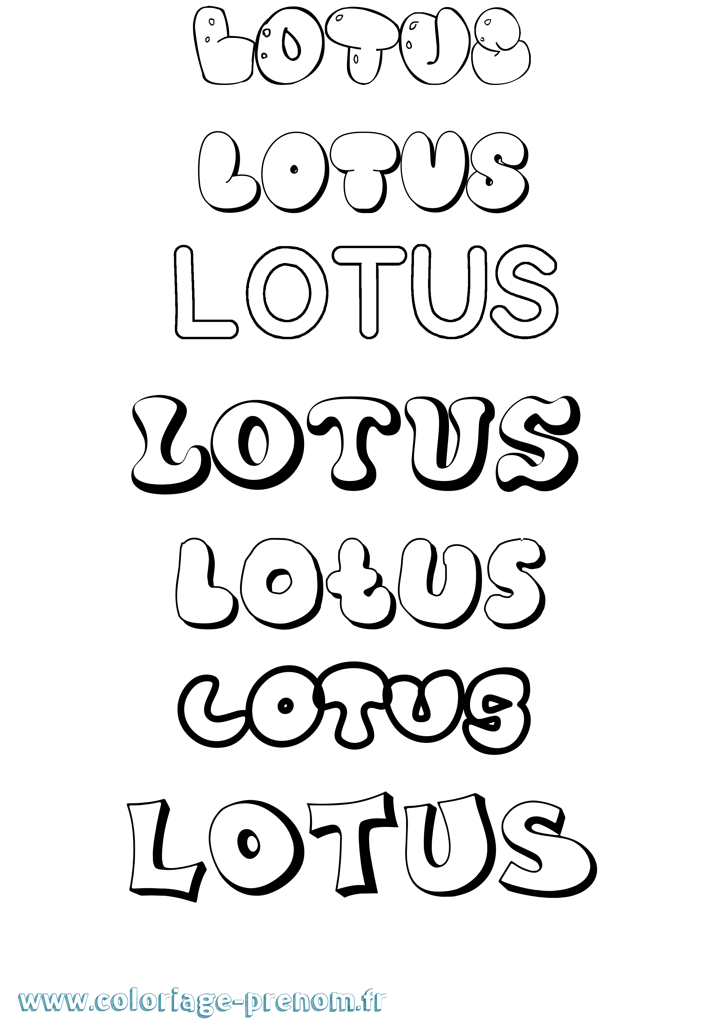 Coloriage Lotus Bubble Coloriage prénom Lotus Bubble
