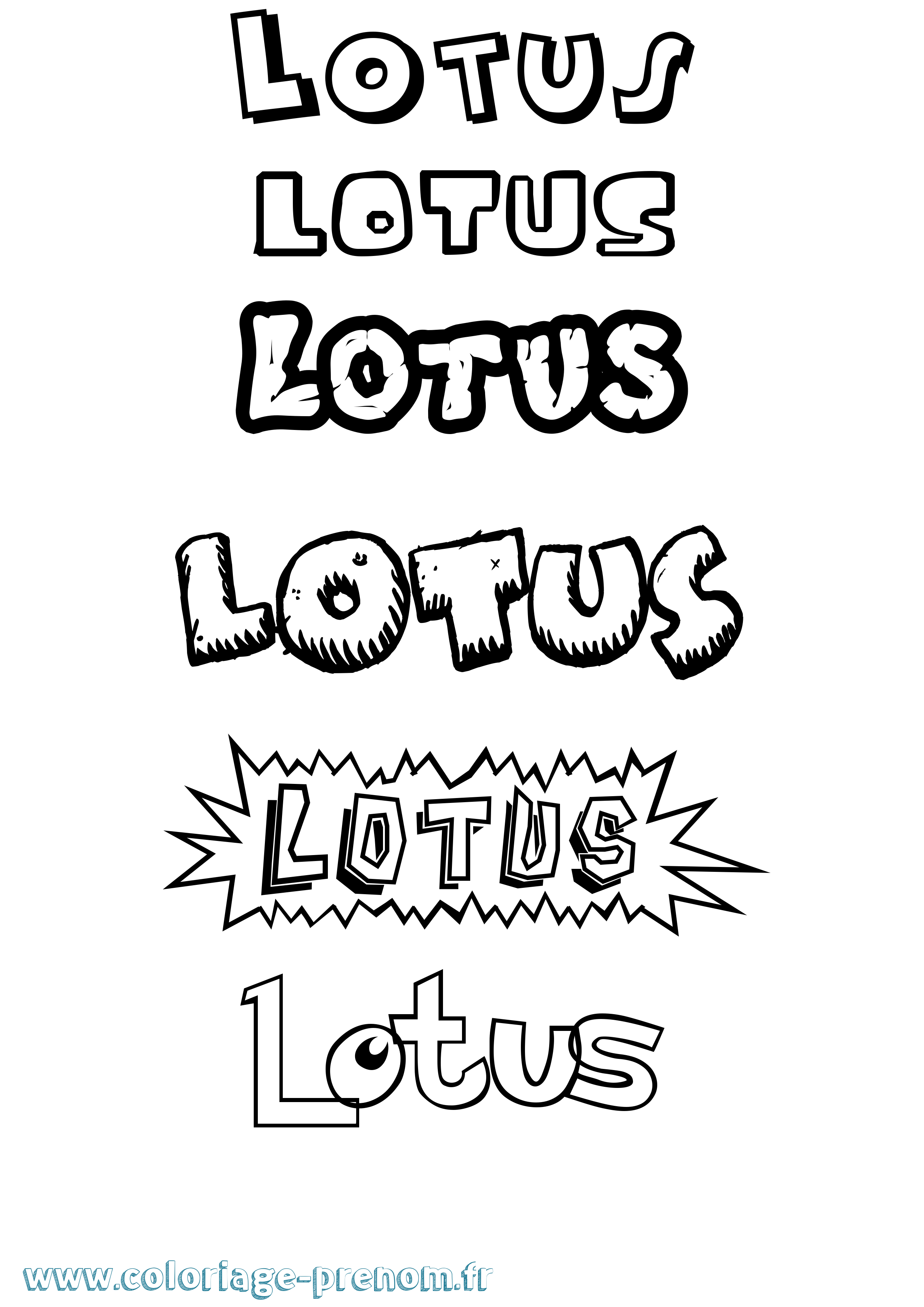 Coloriage Lotus Dessin Animé Coloriage prénom Lotus Dessin Animé