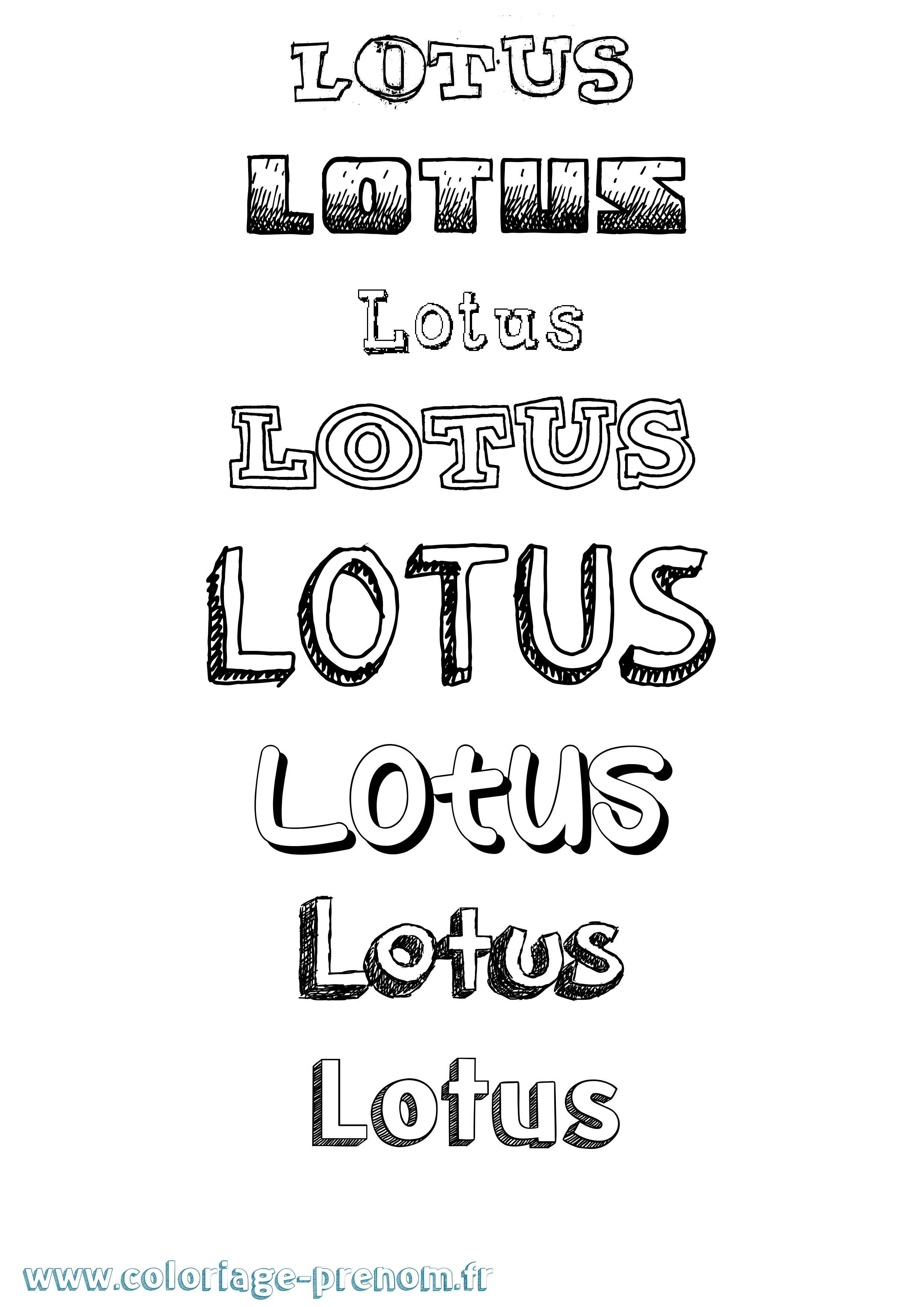Coloriage Lotus Dessiné Coloriage prénom Lotus Dessiné