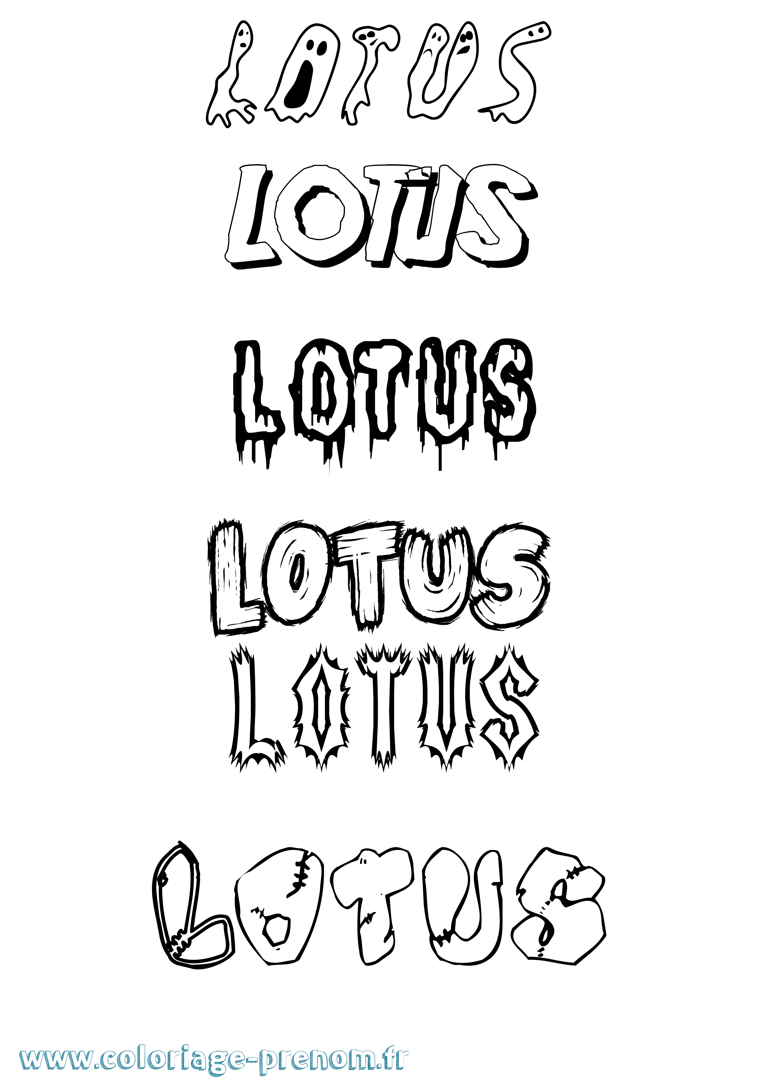 Coloriage Lotus Frisson Coloriage prénom Lotus Frisson