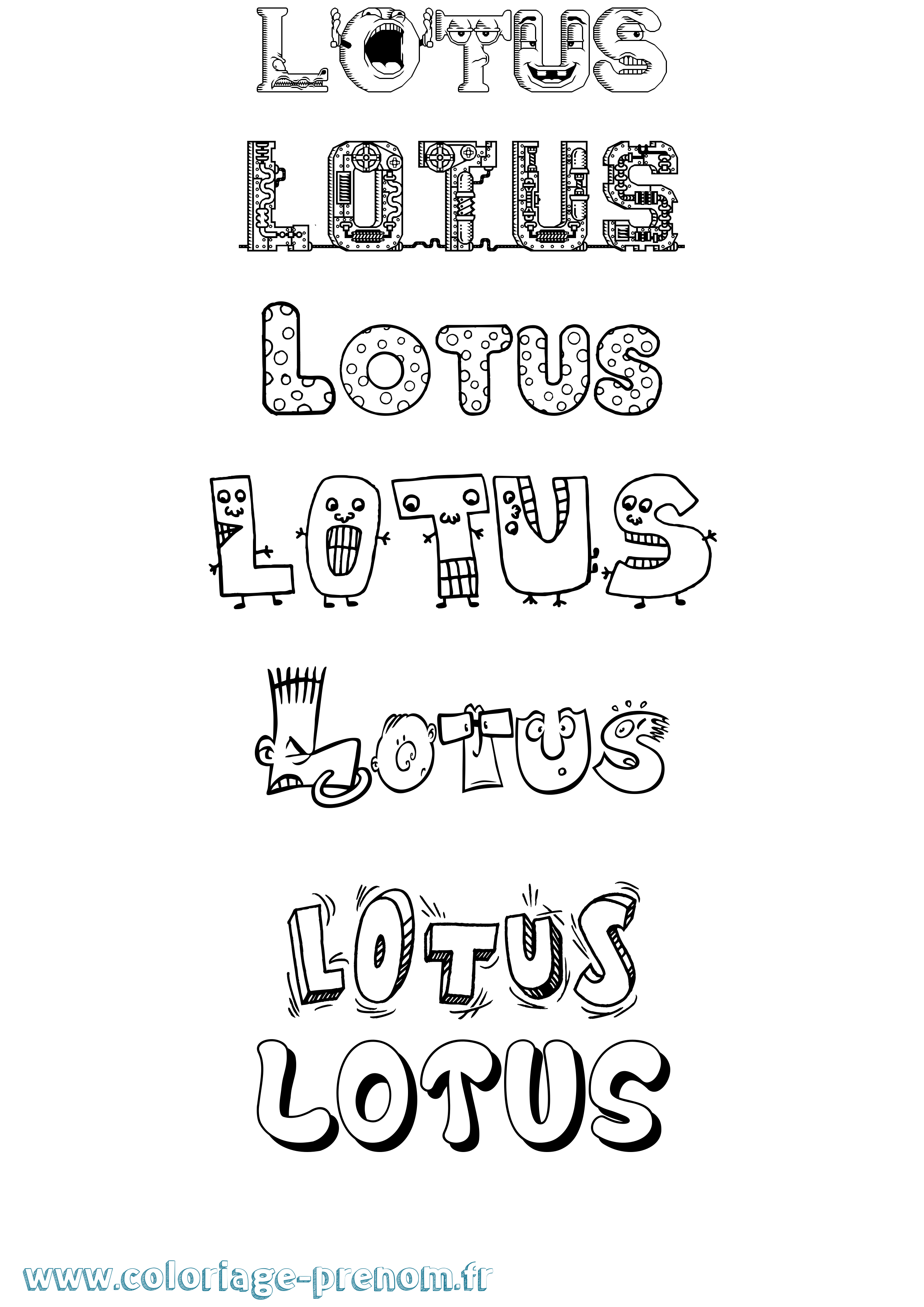 Coloriage Lotus Fun Coloriage prénom Lotus Fun