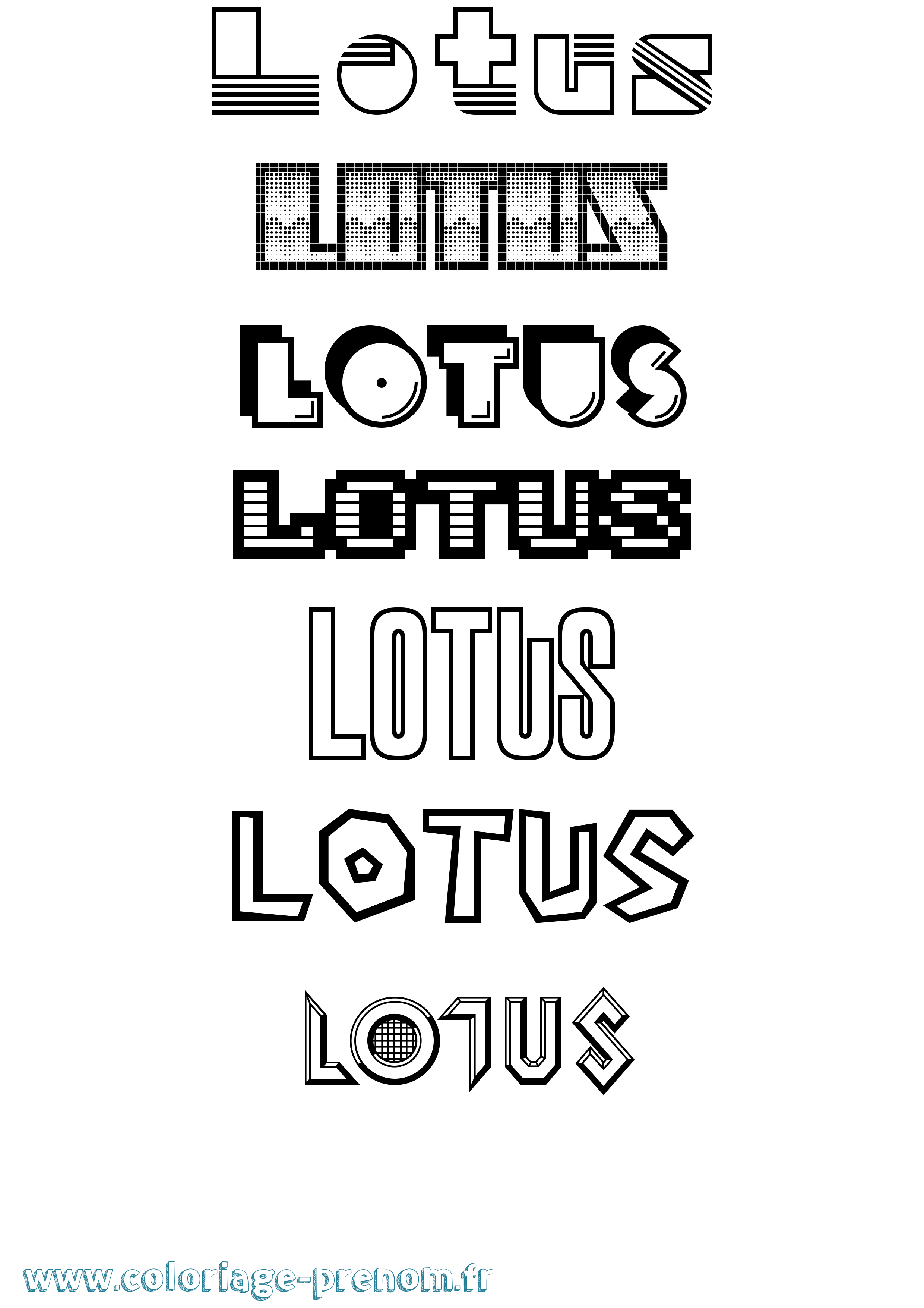 Coloriage Lotus Jeux Vidéos Coloriage prénom Lotus Jeux Vidéos