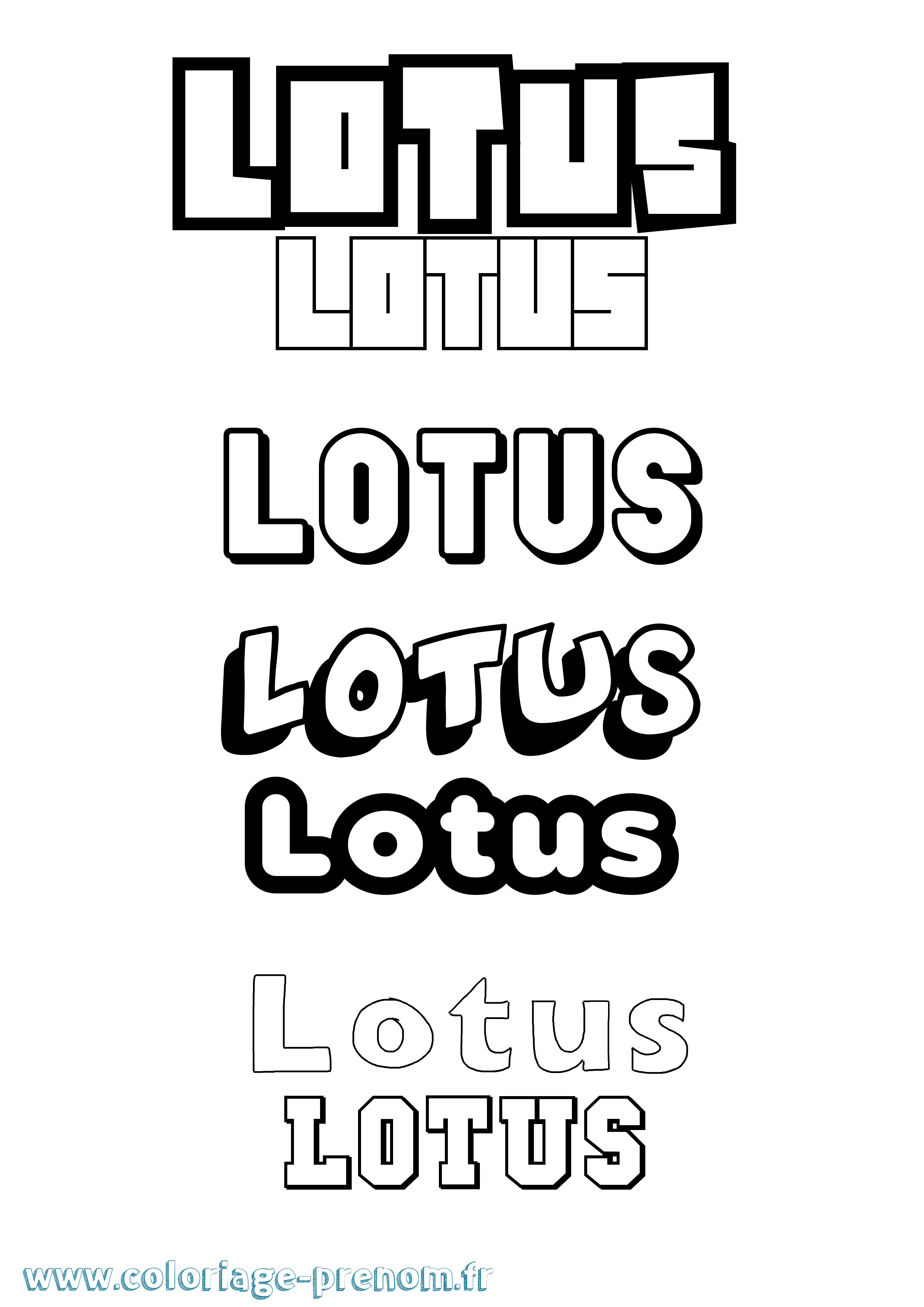 Coloriage Lotus Simple Coloriage prénom Lotus Simple