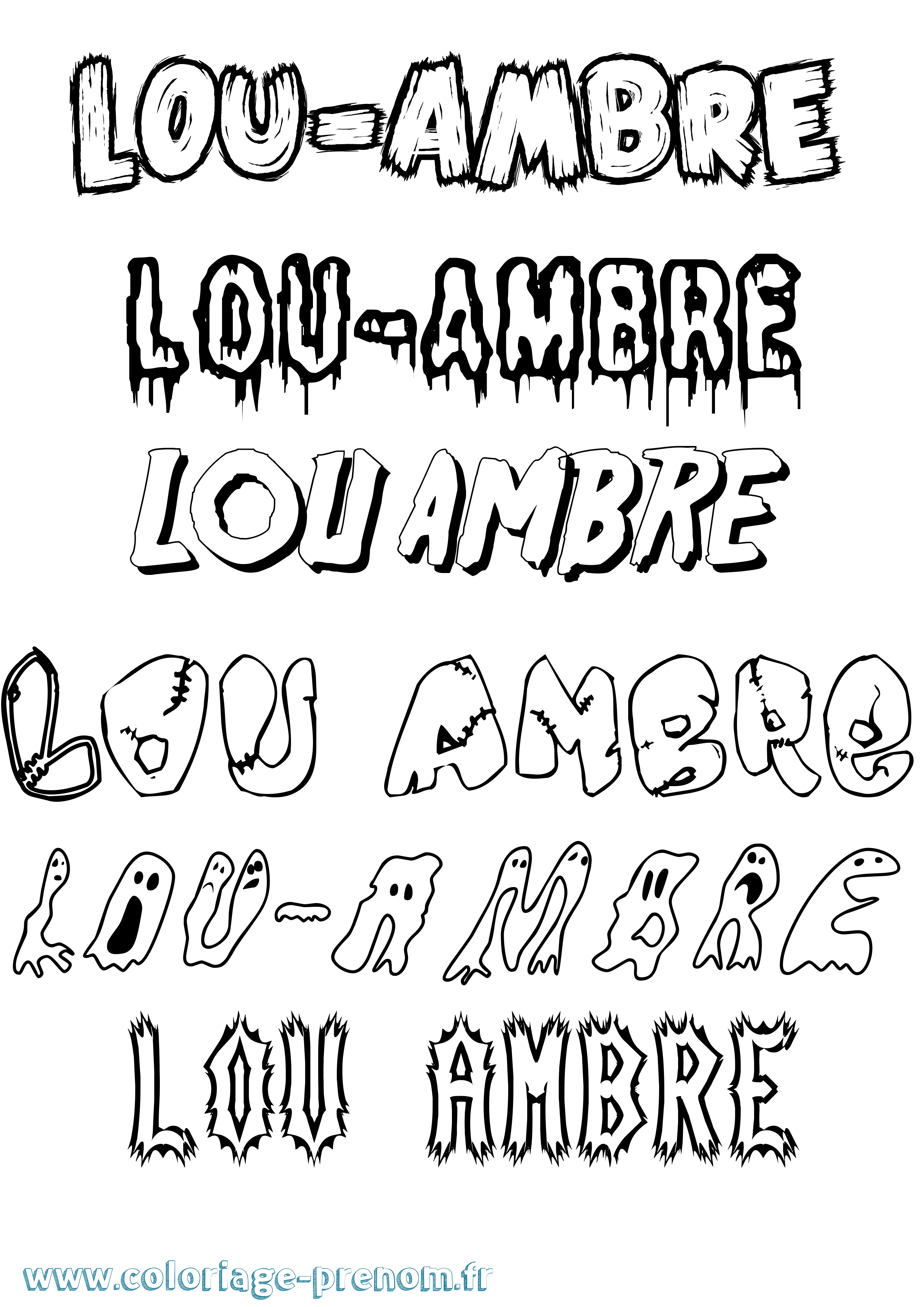 Coloriage Lou-Ambre Frisson Coloriage prénom Lou-Ambre Frisson
