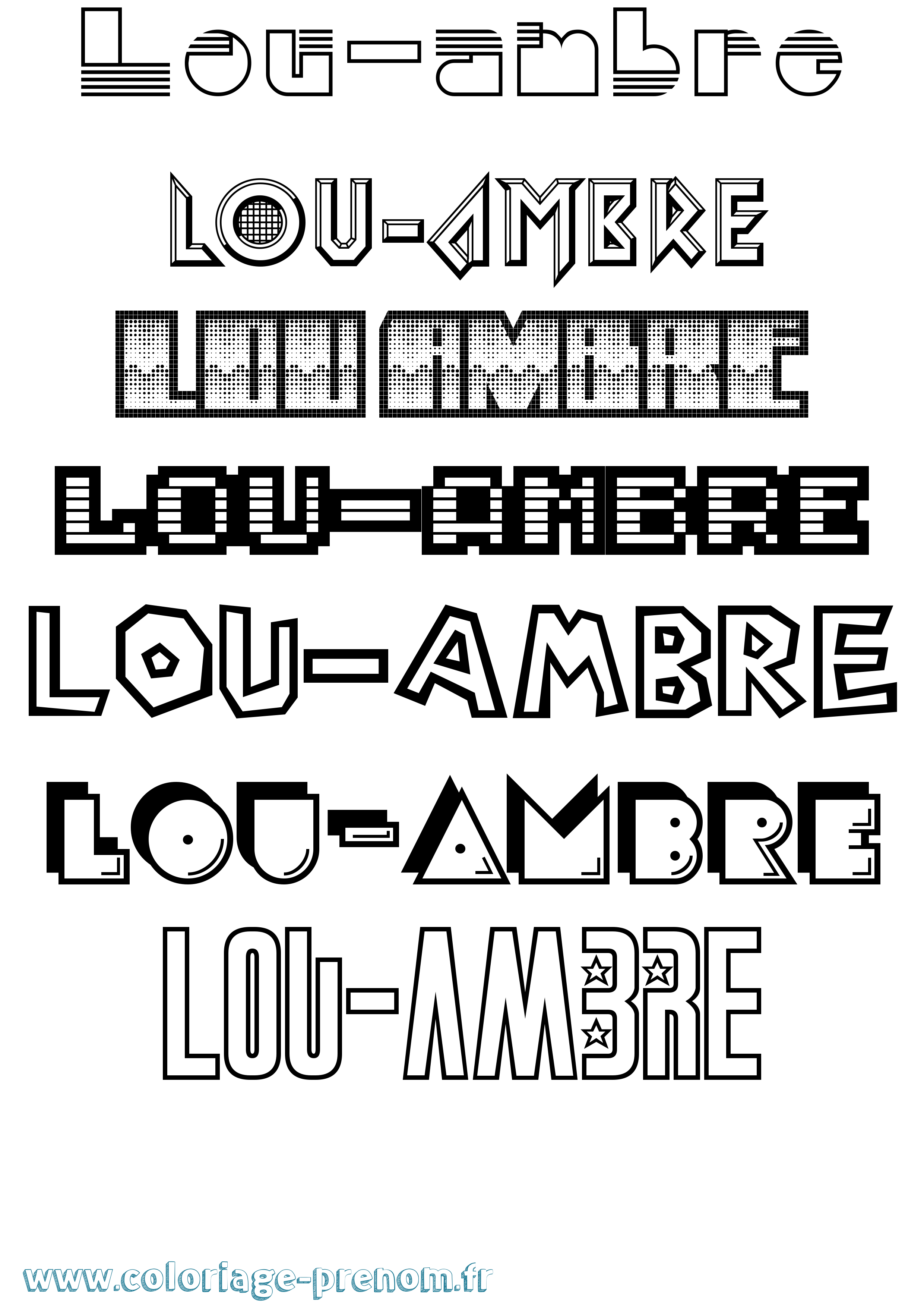 Coloriage Lou-Ambre Jeux Vidéos Coloriage prénom Lou-Ambre Jeux Vidéos