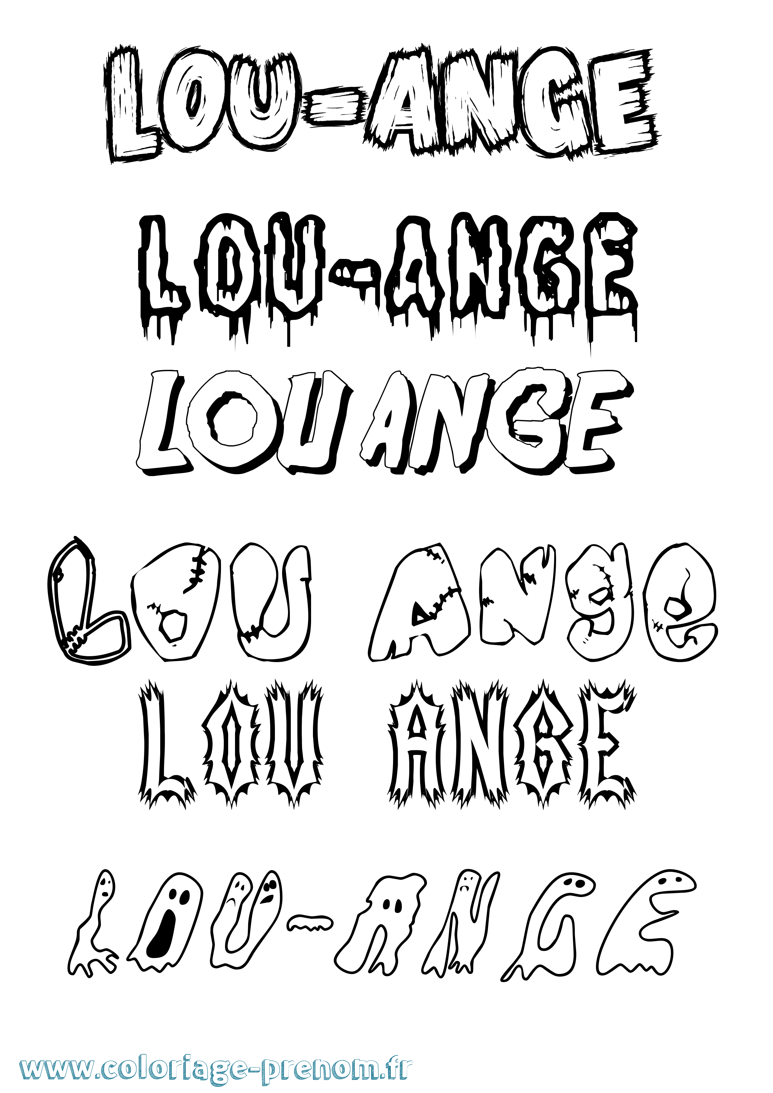 Coloriage Lou-Ange Frisson Coloriage prénom Lou-Ange Frisson
