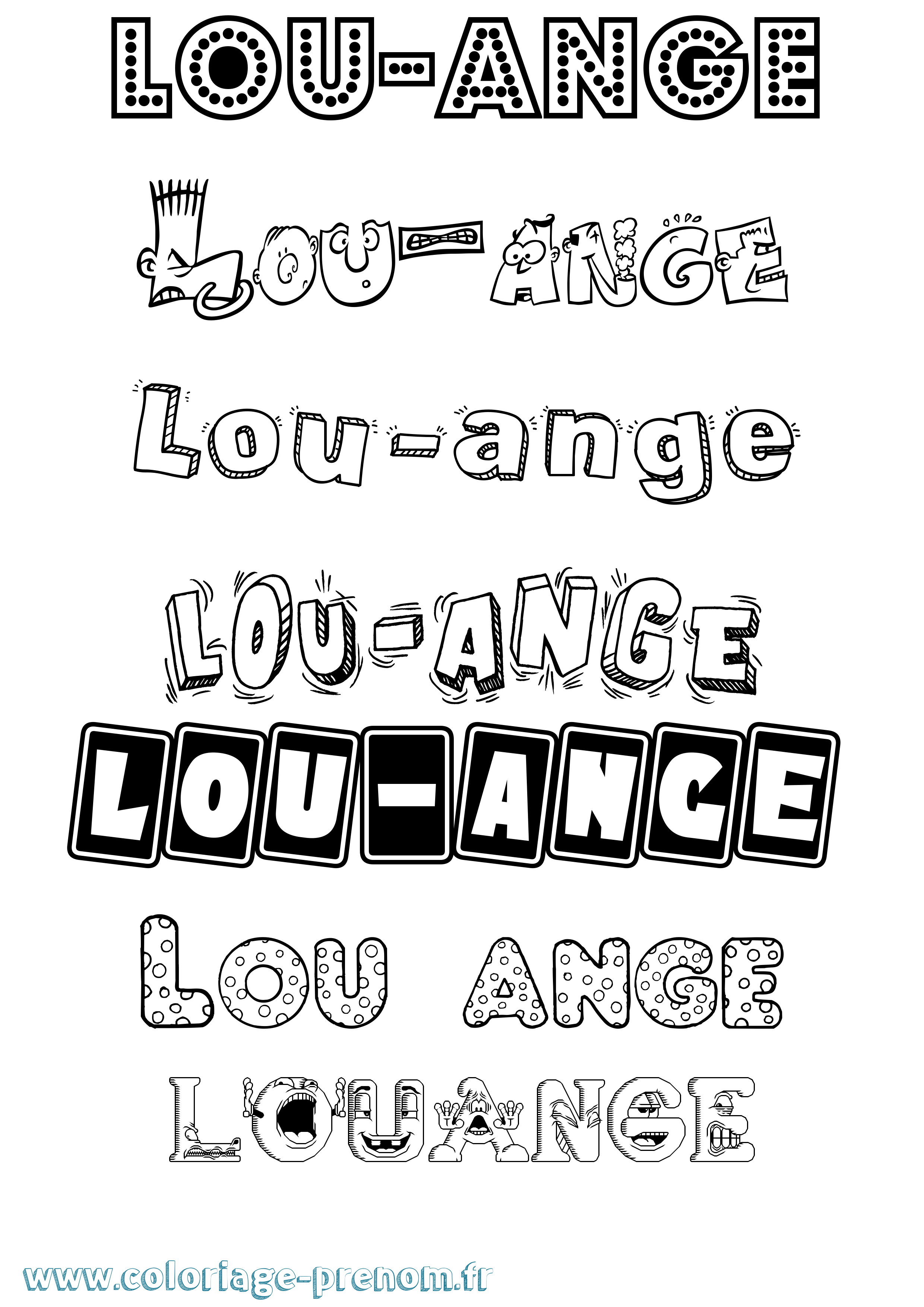 Coloriage Lou-Ange Fun Coloriage prénom Lou-Ange Fun