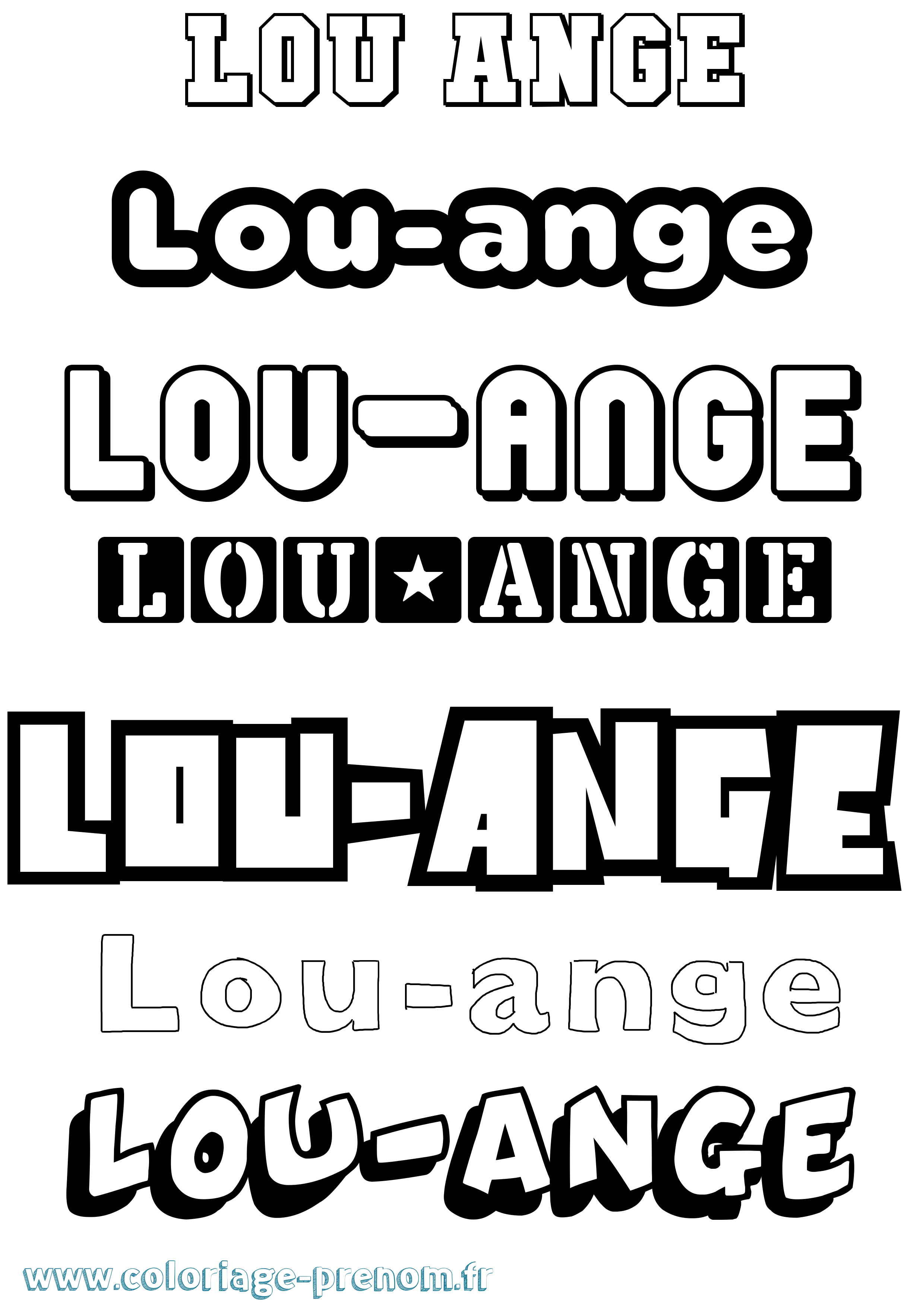 Coloriage Lou-Ange Simple Coloriage prénom Lou-Ange Simple
