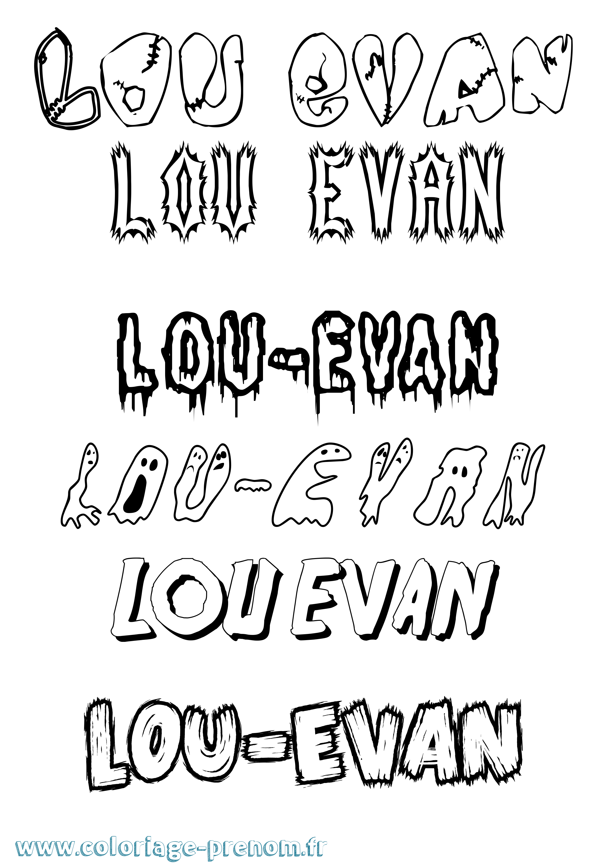 Coloriage Lou-Evan Frisson Coloriage prénom Lou-Evan Frisson