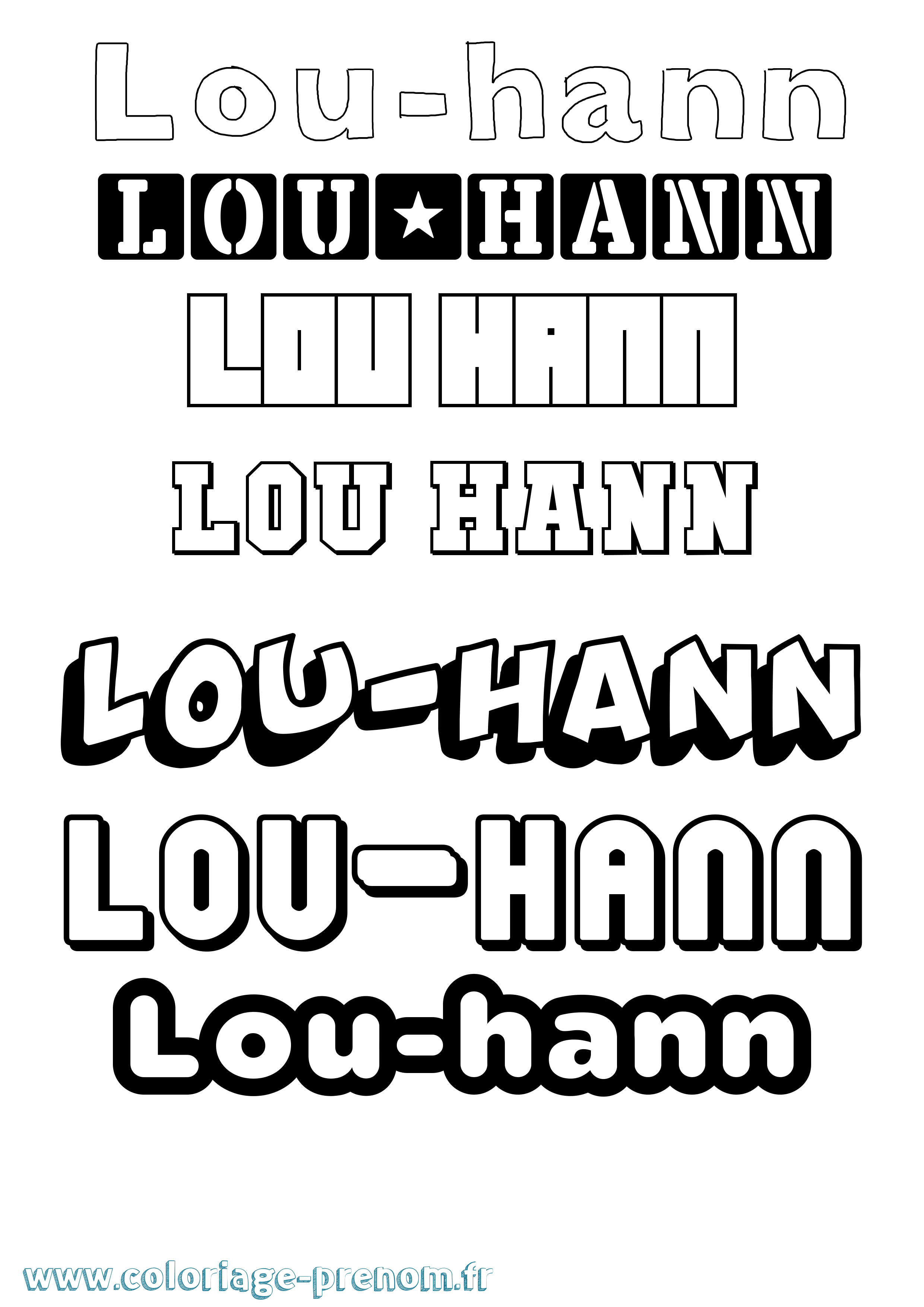 Coloriage Lou-Hann Simple Coloriage prénom Lou-Hann Simple