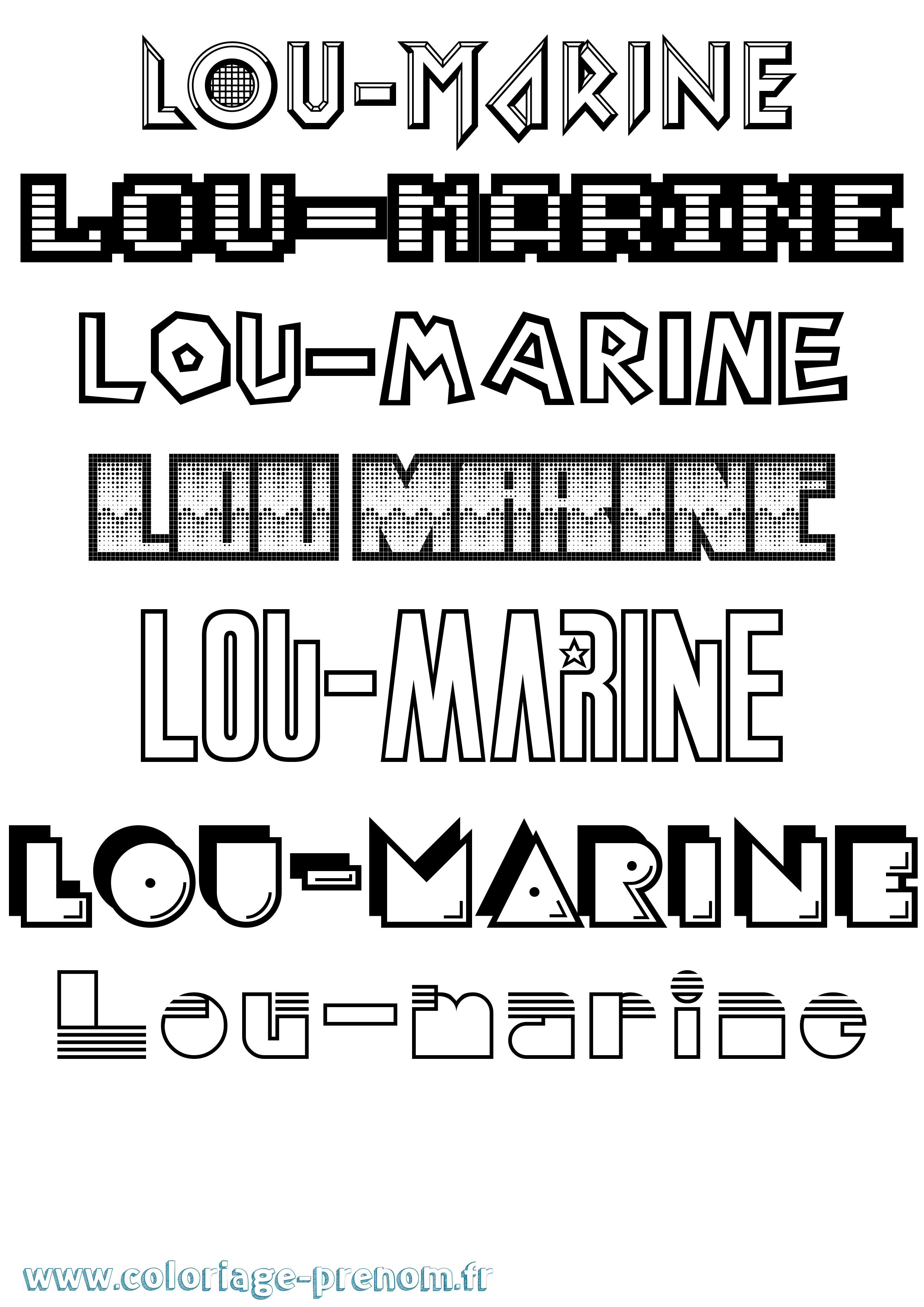 Coloriage Lou-Marine Jeux Vidéos Coloriage prénom Lou-Marine Jeux Vidéos