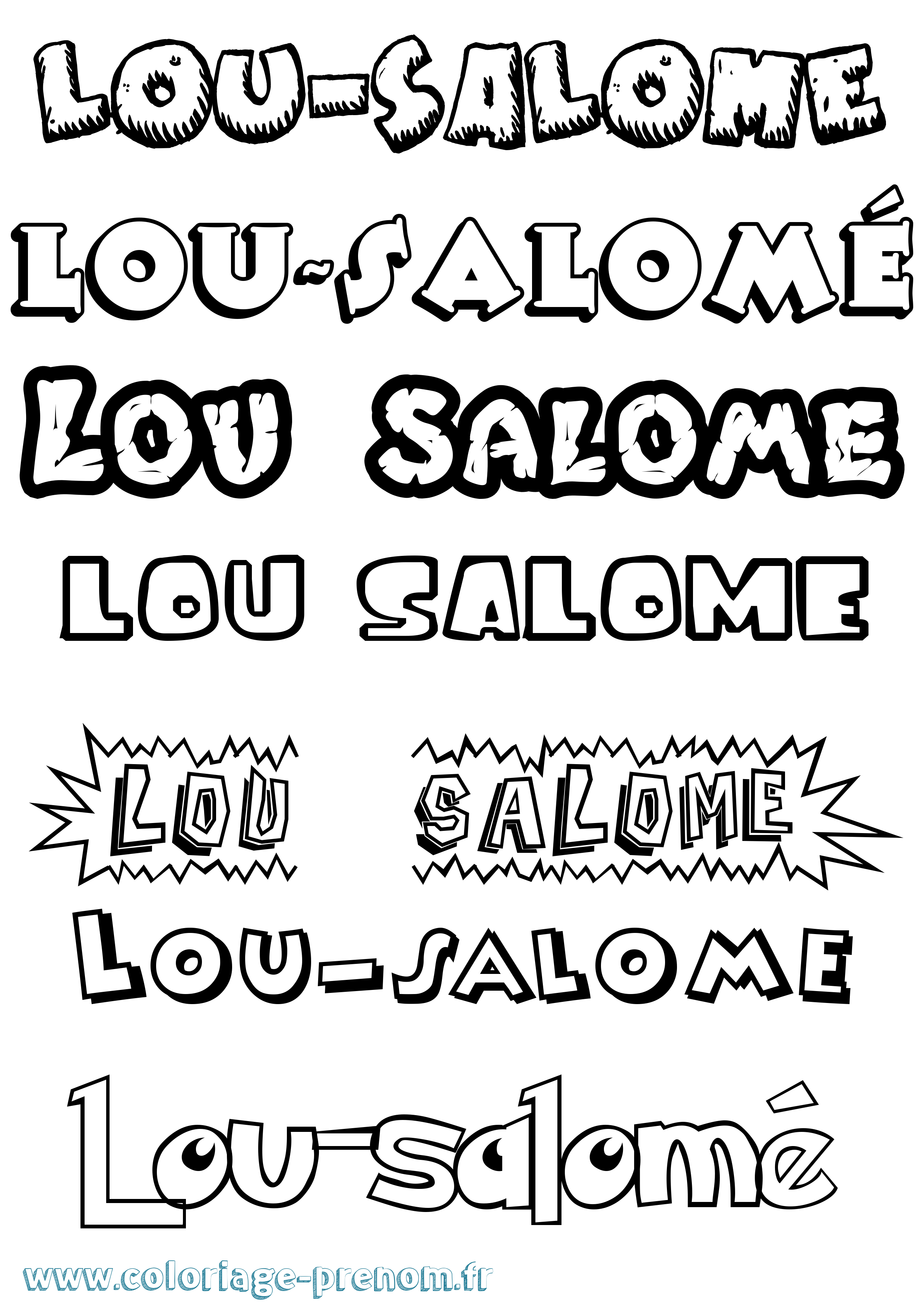 Coloriage Lou-Salomé Dessin Animé Coloriage prénom Lou-Salomé Dessin Animé
